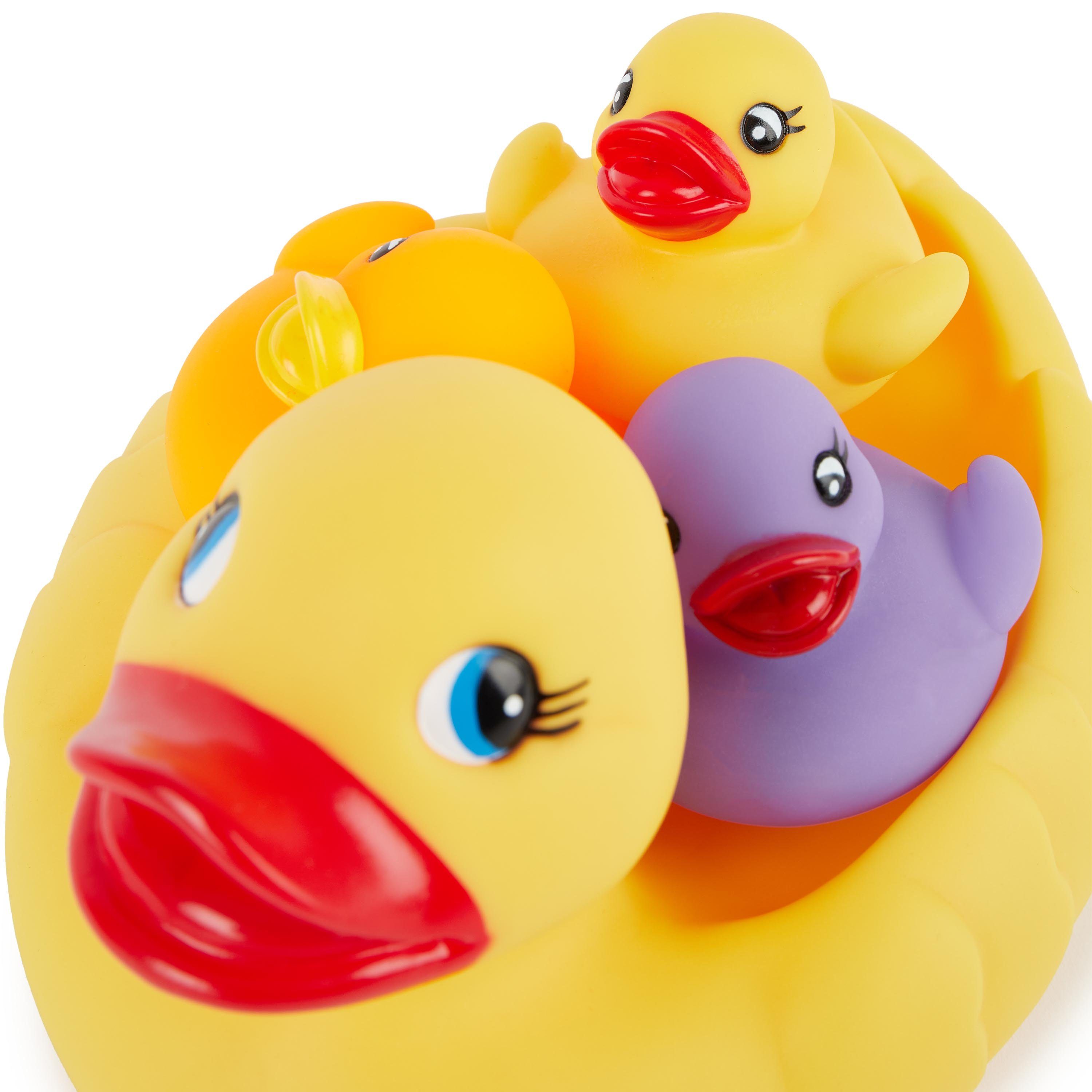 Spielzeug Badewannenspielzeug BIECO Badespielzeug Bieco Schwimmenten-Familie 4 Stück Badeenten Set Quitsche Ente Badeente Baby B