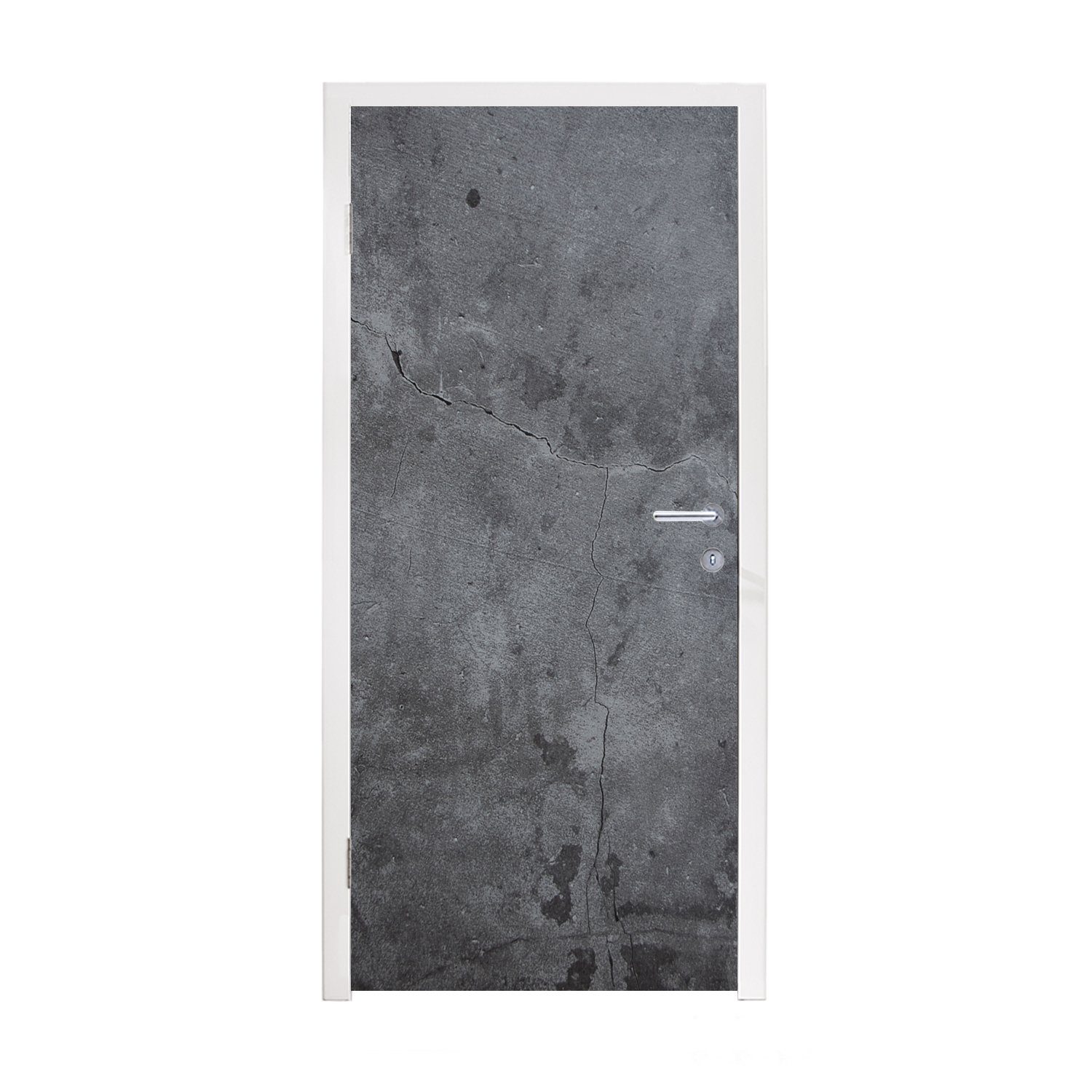 Schiefer Beton für Grau (1 Tür, - 75x205 Türaufkleber, Industriell bedruckt, Matt, MuchoWow Retro, cm St), - Fototapete - - Türtapete