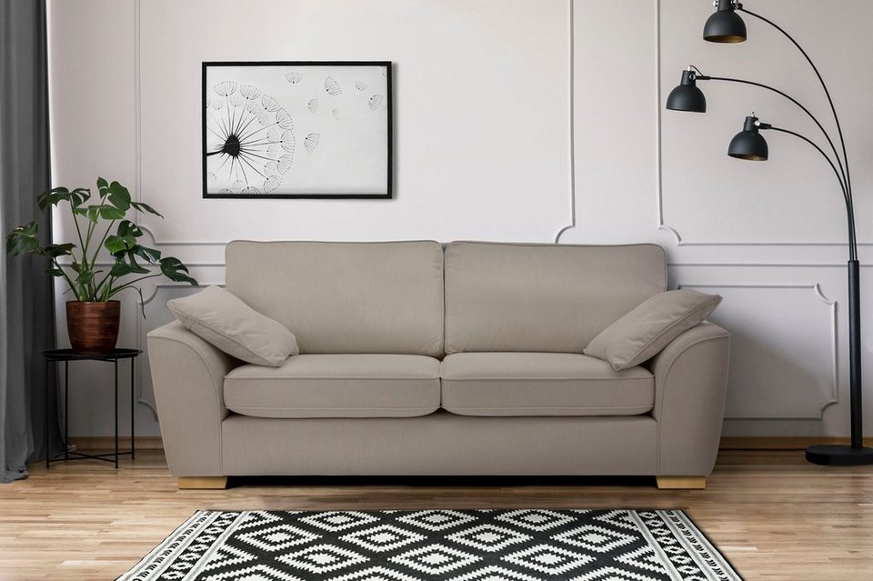 Home affaire 3-Sitzer Savoy, gemütliches Sofa mit vielen Kissen, in 2  Bezugsqualitäten