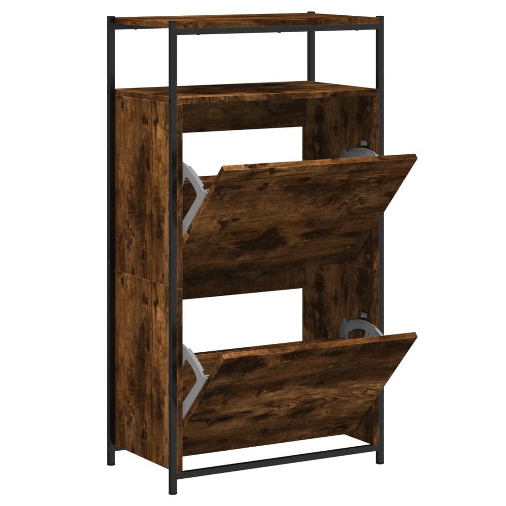 vidaXL Schuhschrank NA Schuhschrank Räuchereiche 60x34x112 cm Spanplatte