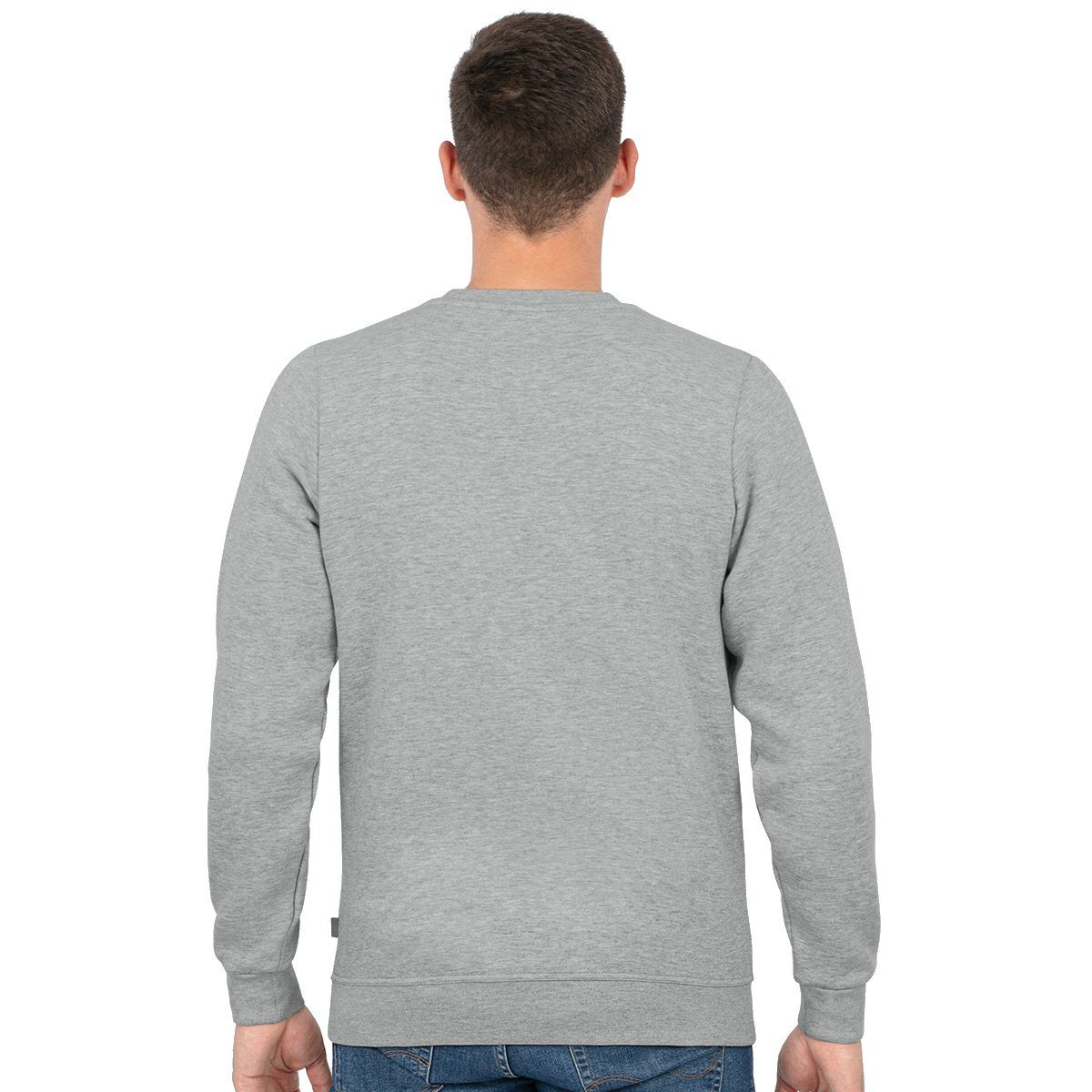 Jako Langarmshirt Sweat Organic (Freizeit, Bio-Baumwolle) hellgrau Herren