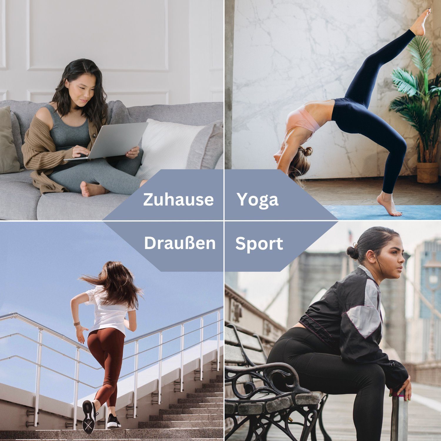 Frentree Leggings für Damen, Lange Sport Leggings, High Waist, Yoga Hose in vielen Farben, Laufhose mit hohem Komfort