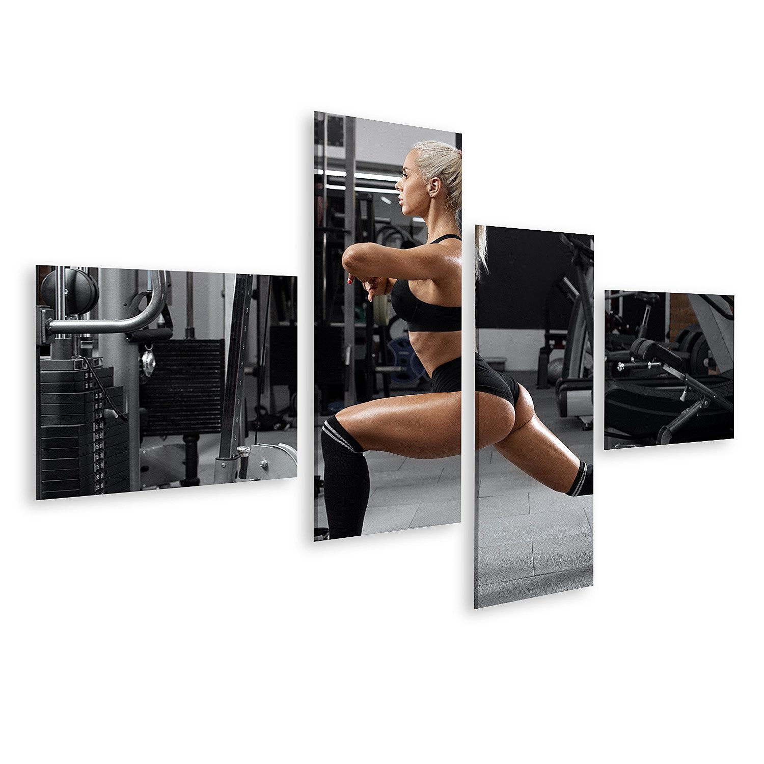 islandburner Leinwandbild Frau Beim Training Im Fitnessstudio Wandbild