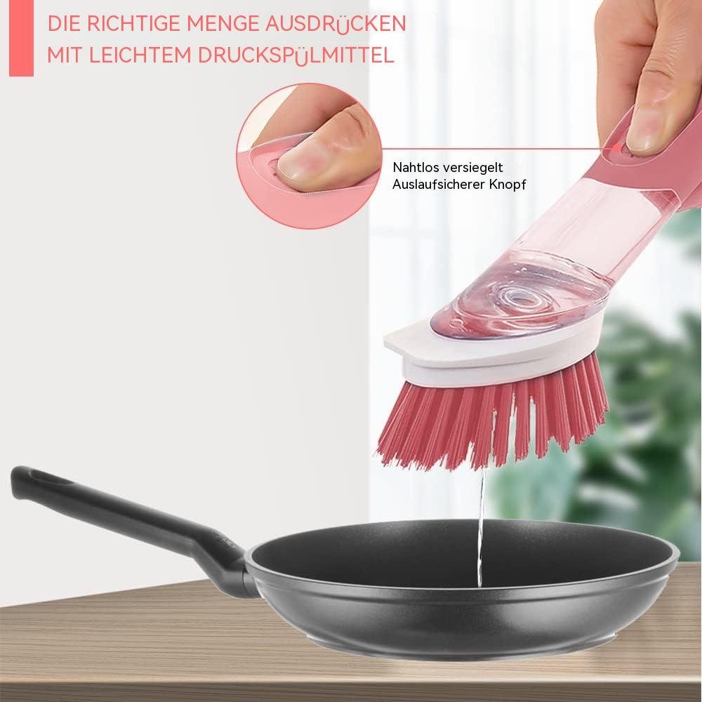 Autowaschbürste Geschirrbürste Rosa TUABUR Set Köpfe +4 Halter, & Küchenbürste
