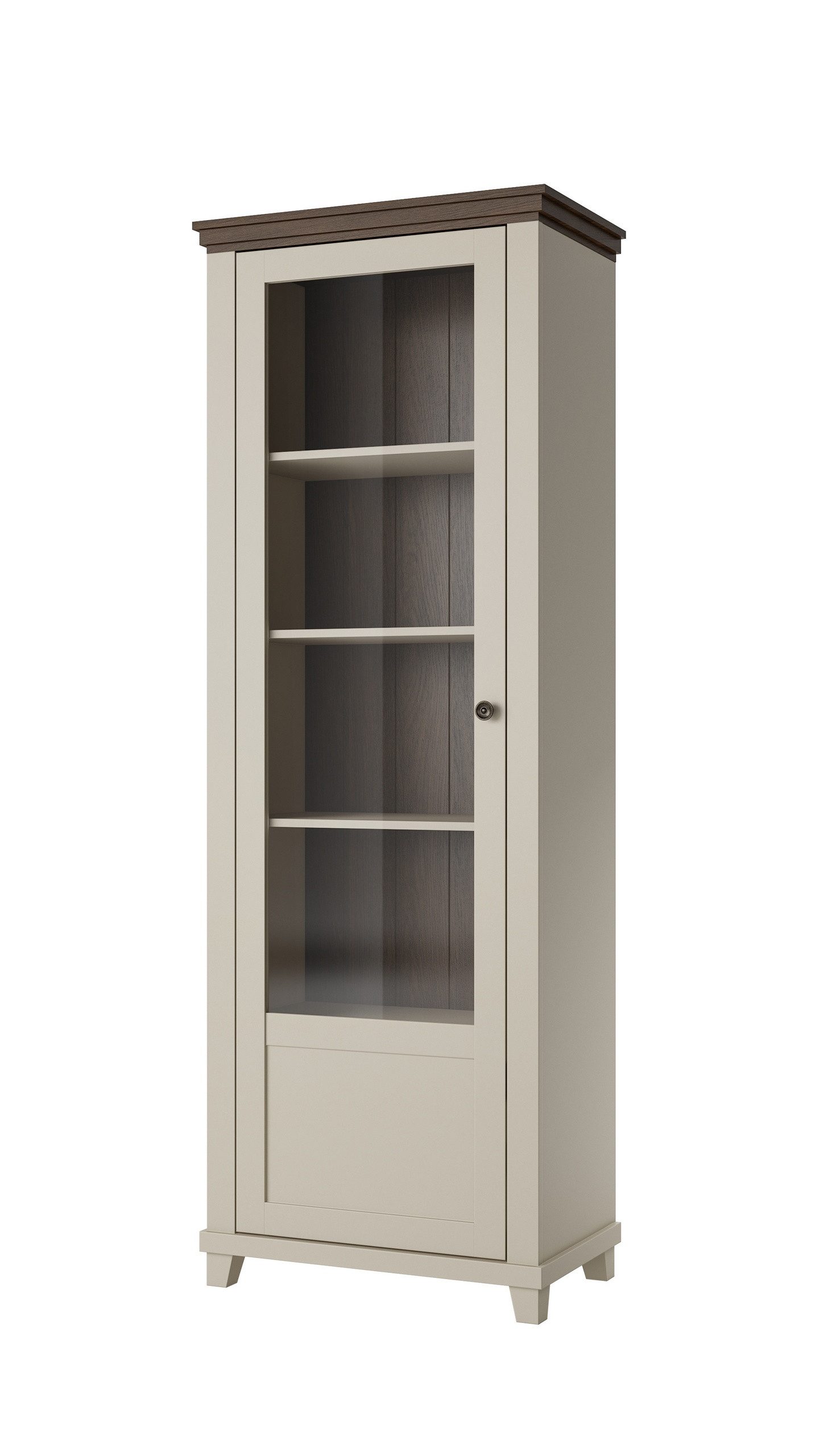 Masseno Glasvitrine Vitrinenschrank EVANDRO 200 x 71 cm gelb