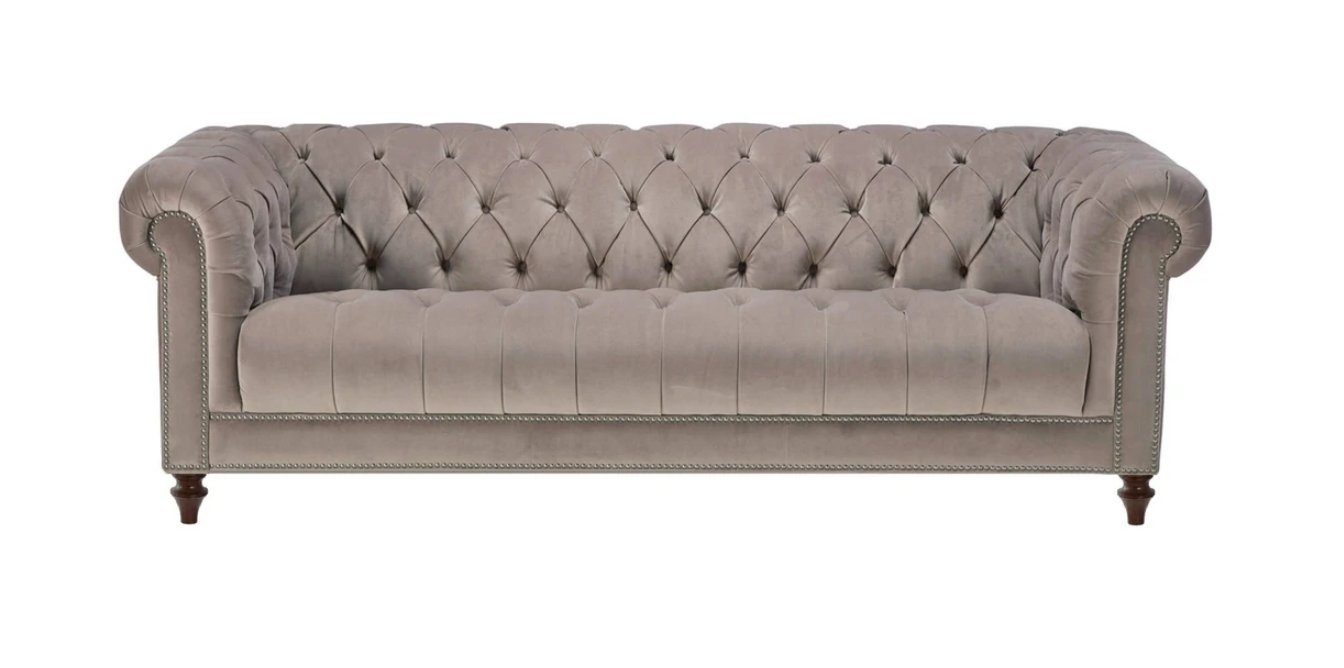 JVmoebel Chesterfield-Sofa Chesterfield Brauner Dreisitzer Wohnzimmermöbel Couch Neu 3-er, Made in Europe