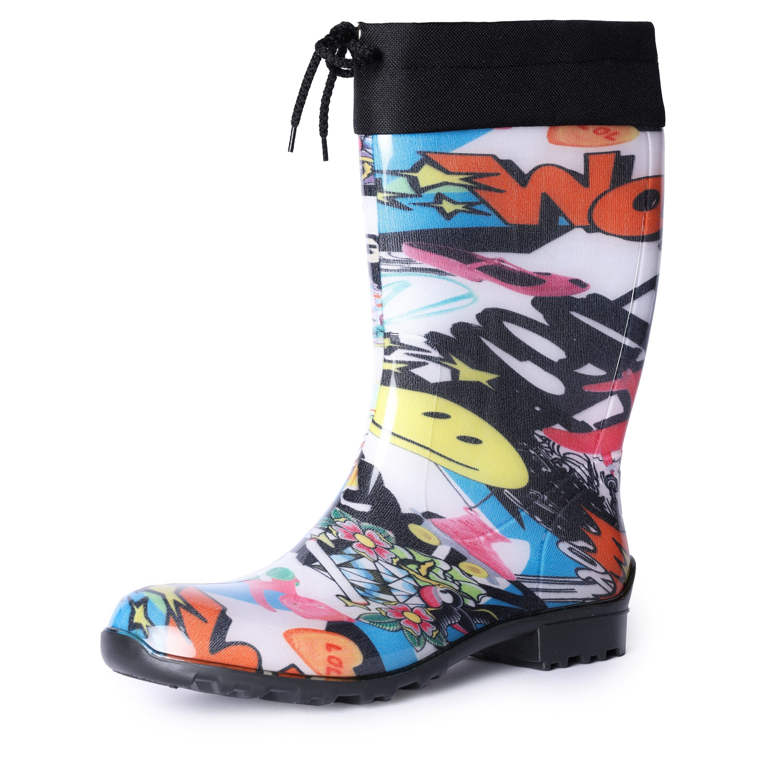 Ladeheid Damen Gummistiefel mit Stulpe LA-968 Gummistiefel