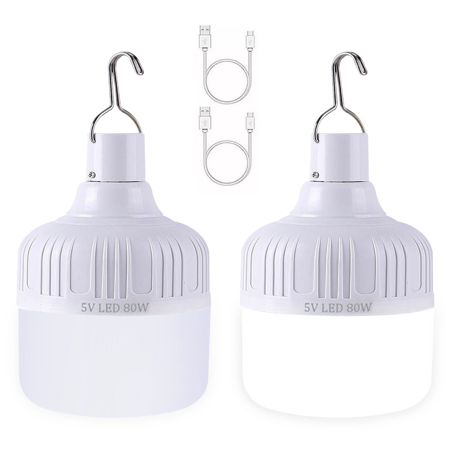 Jioson LED-Leuchtmittel LED Laterne Led Campinglampe, E27, weißes Licht, Wiederaufladbar, kann separat verwendet werden