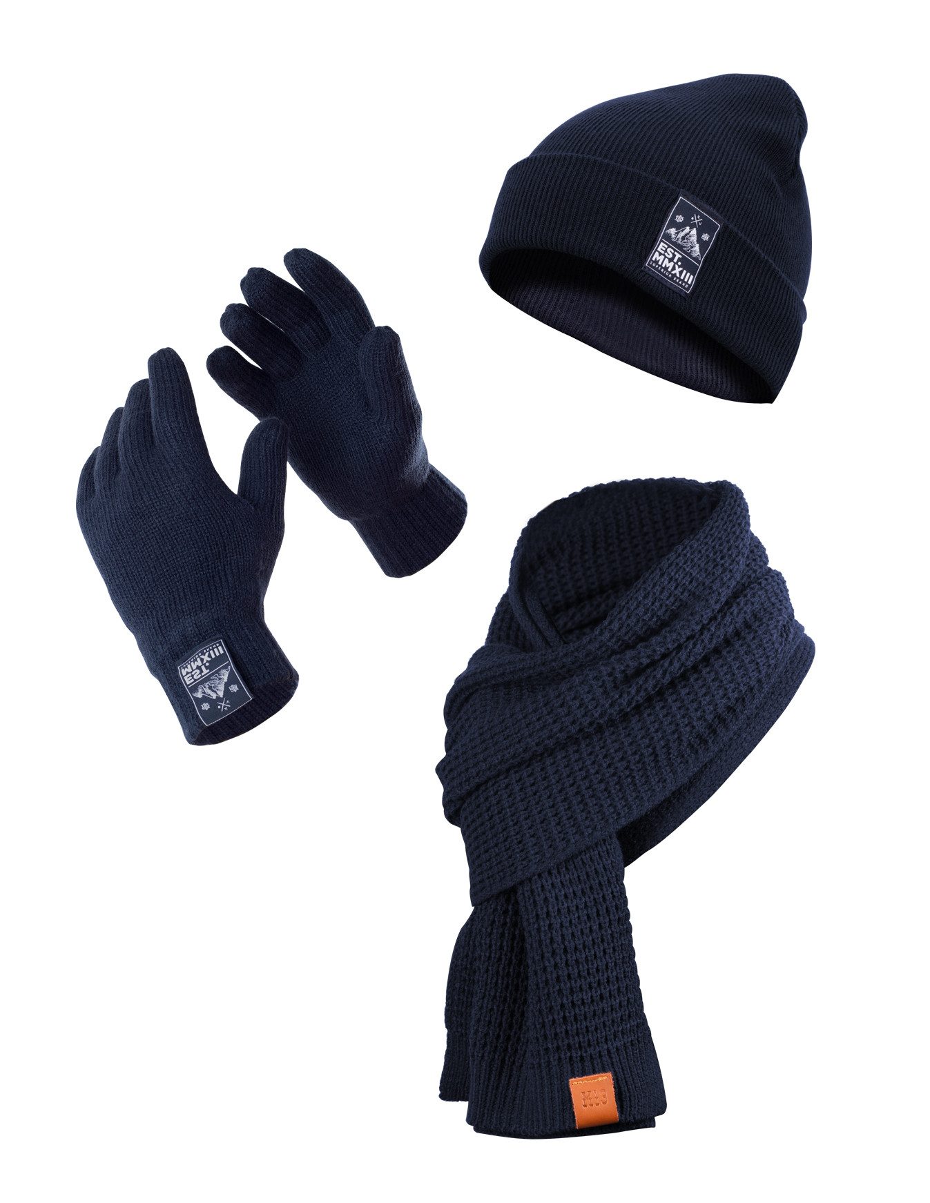 Mütze & Schal Winter Set - 3 in 1 Kombiset aus Schal, Beanie & Handschuhe