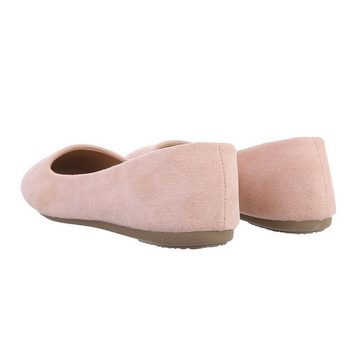 Ital-Design Damen Schlupfschuhe Freizeit Ballerina Flach Klassische Ballerinas in Altrosa