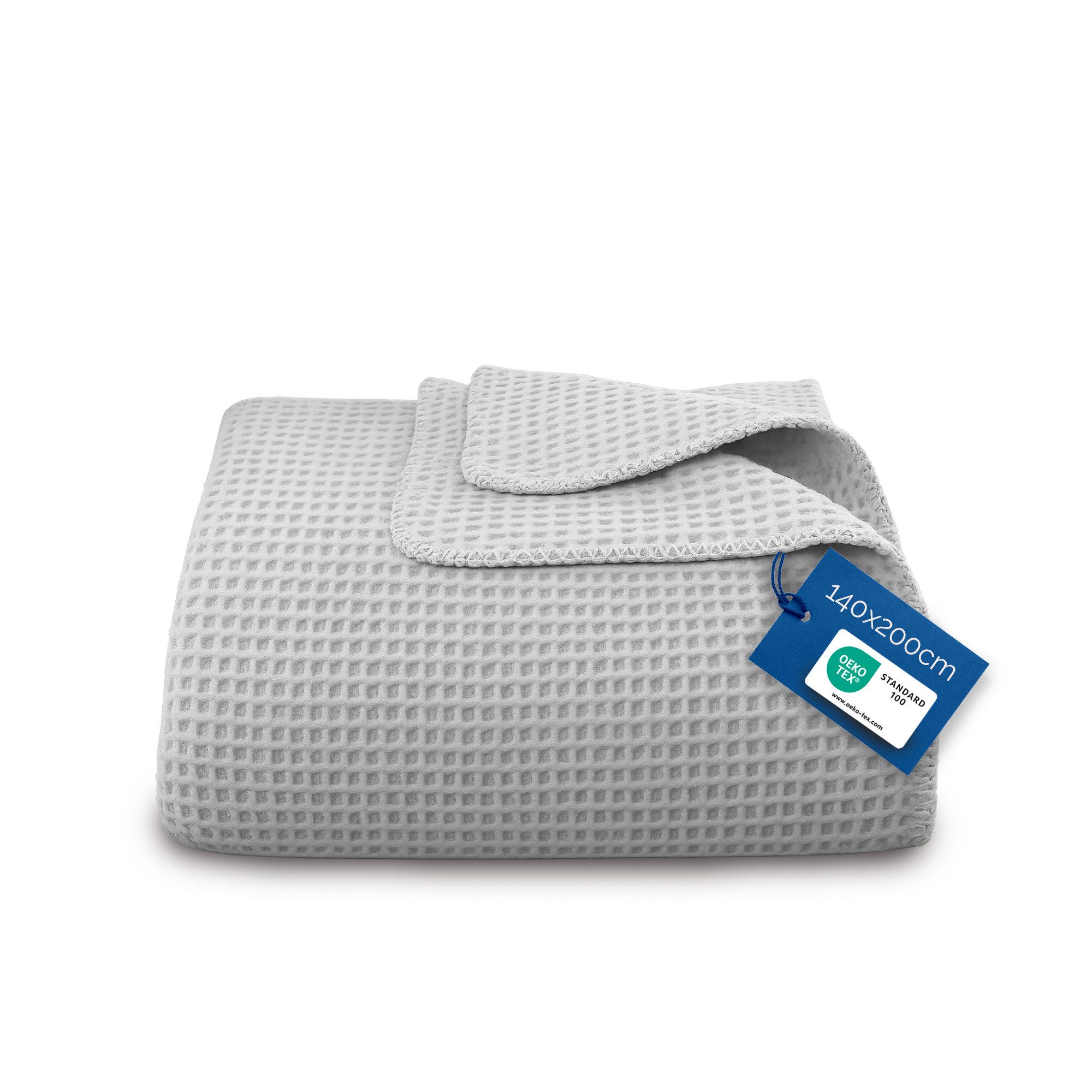 Wohndecke für den Sommer Piqué 140x200cm, Bestlivings, 52% Polyester/48% Baumwolle, atmungsaktiv, trocknergeeignet, OEKO-TEX