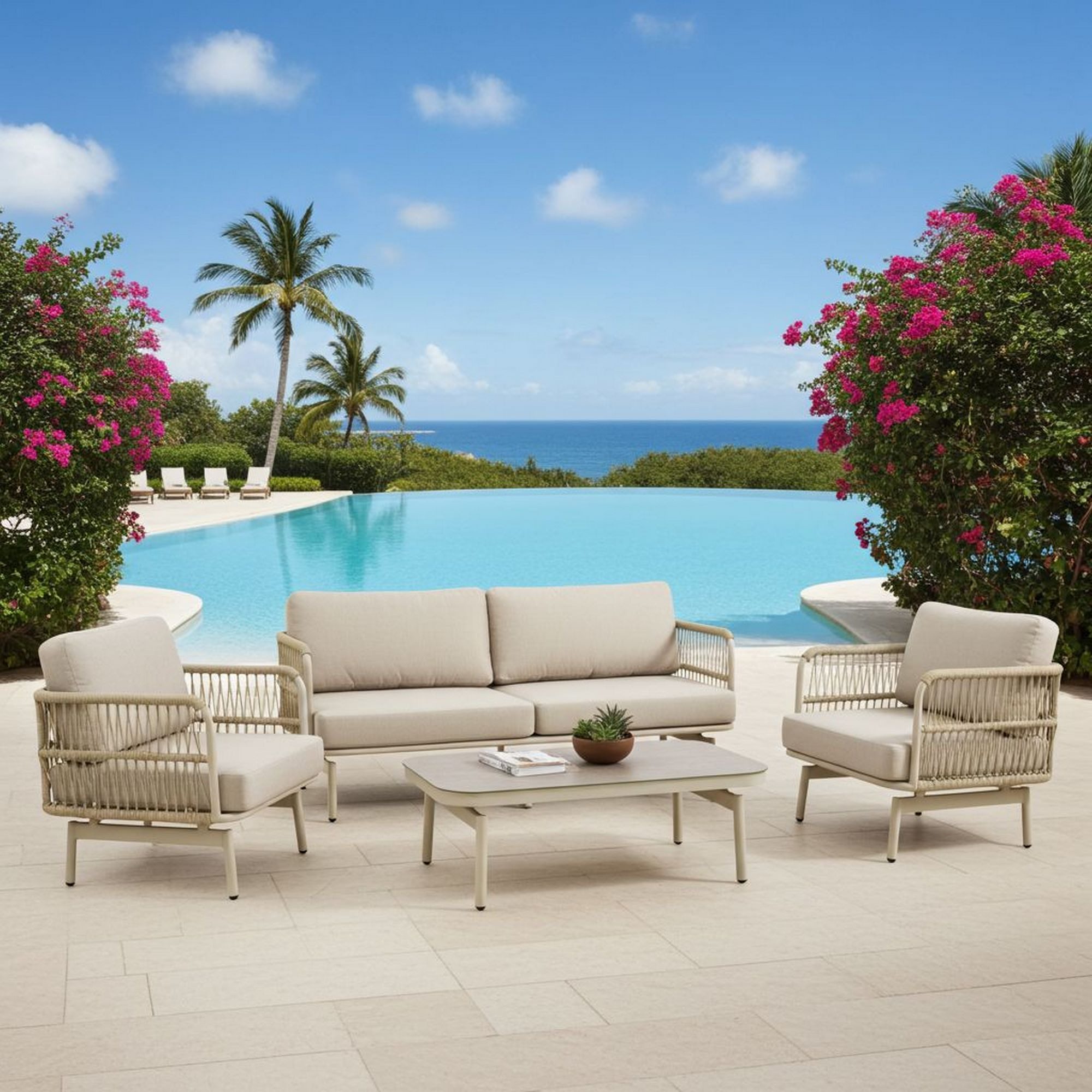 Lesli Living Gartenlounge-Set Lesli Living Lounge-Set AKIRO beige
