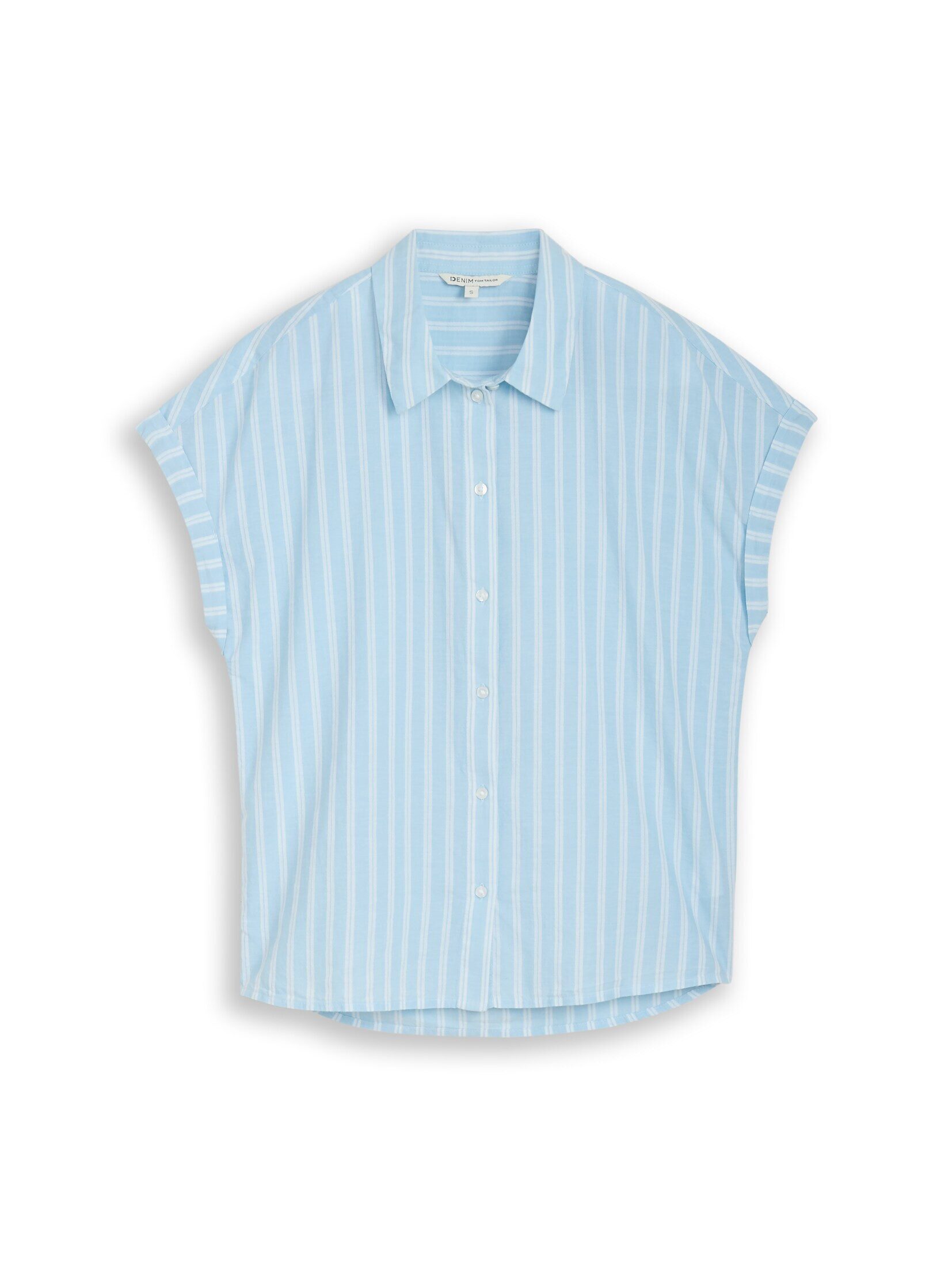 TOM TAILOR Denim Kurzarmbluse Blusen & Shirts Bluse mit Streifenmuster