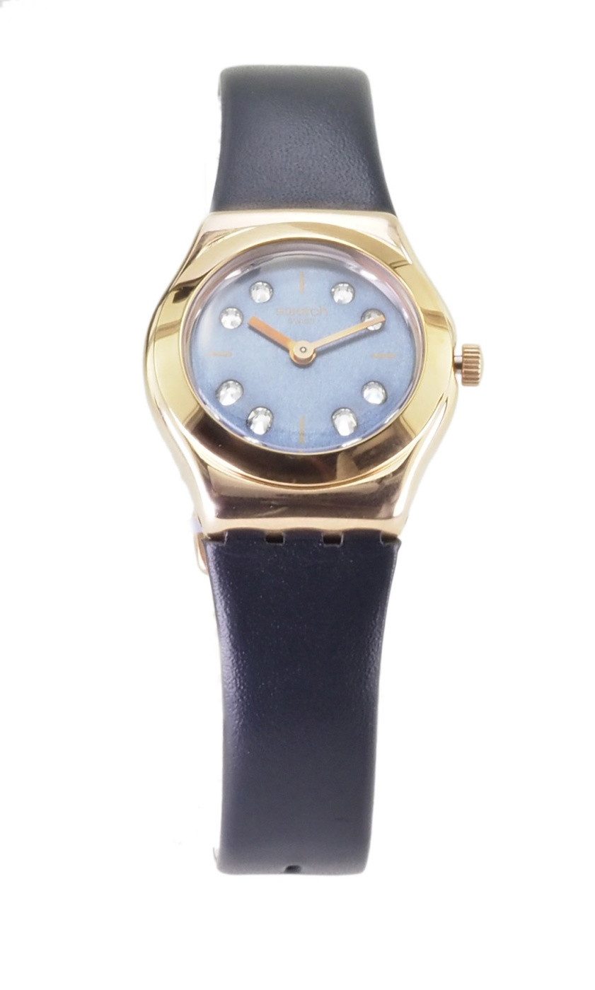 Swatch Quarzuhr Swatch Damen Quarz Uhr YSG152 ORO-LOGGIA X56, (Diamantiert)