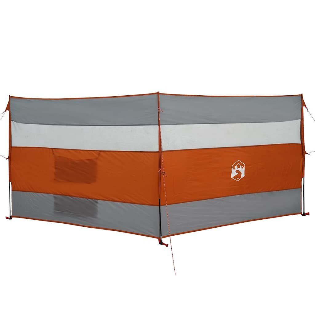 vidaXL Pavillon Camping-Windschutz Grau und Orange 340x130 cm Wasserdicht