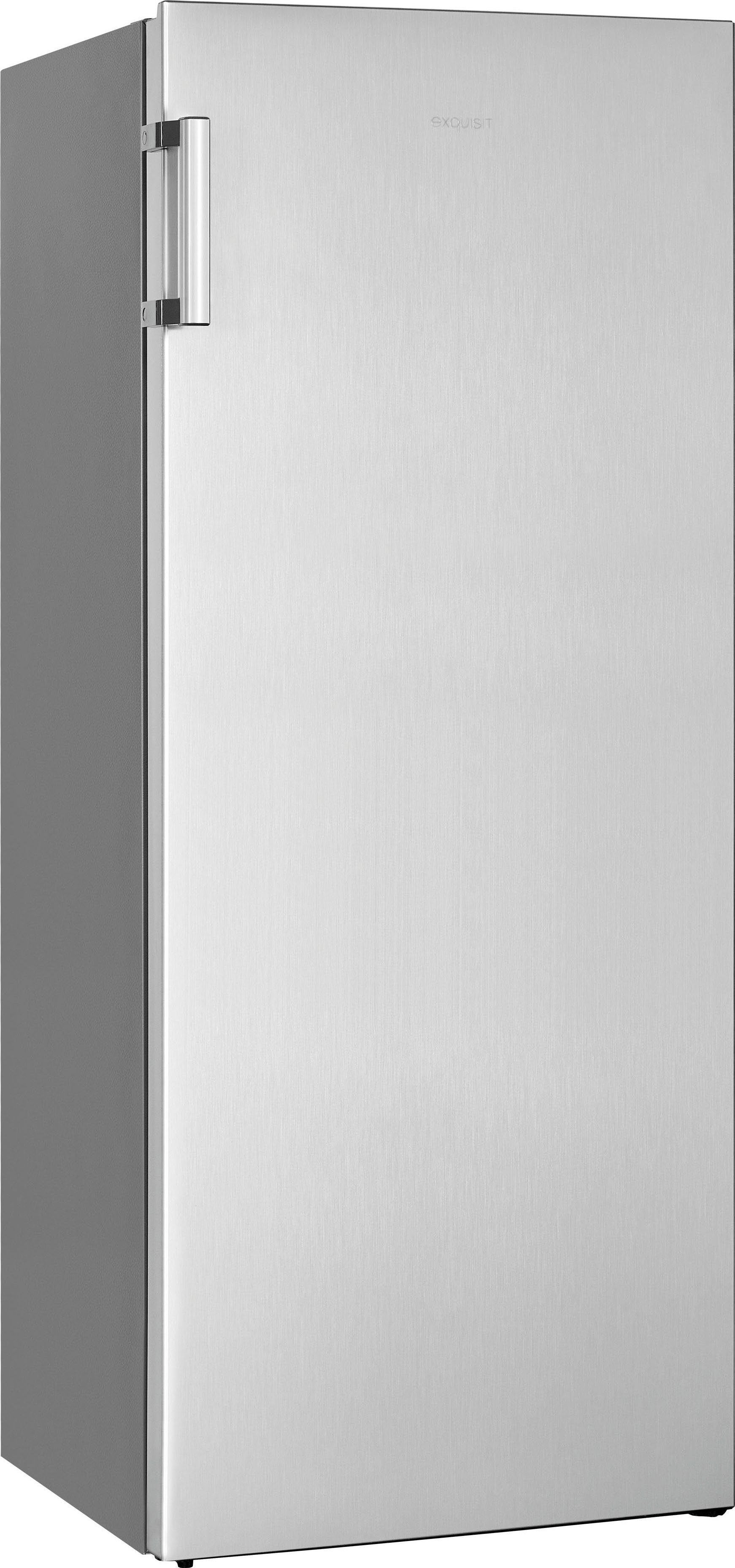 exquisit Vollraumkühlschrank KS320-V-H-010E, hoch, cm 55 cm edelstahl breit 143,4