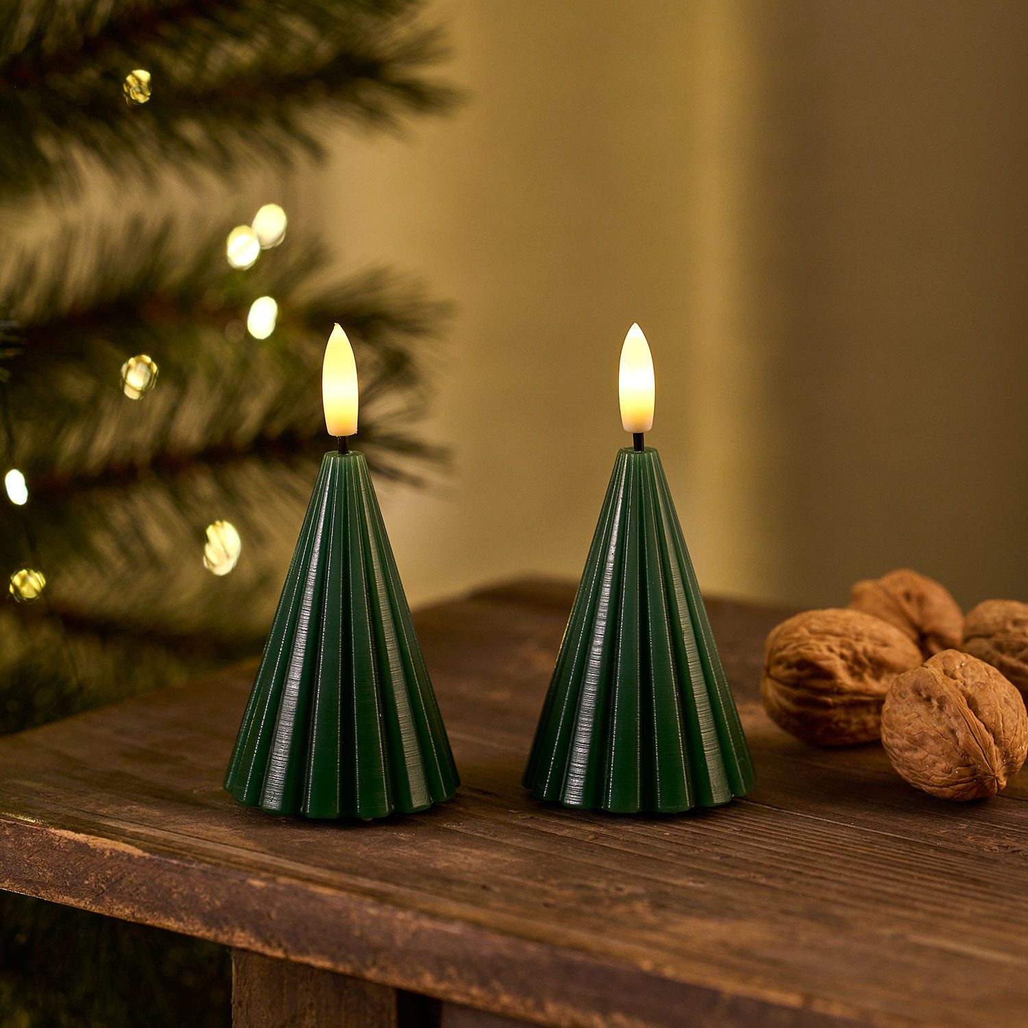 Sirius Home A/S LED-Kerze Weihnachtsbäume Laura 2er Set Echtwachs, fernbedi günstig online kaufen