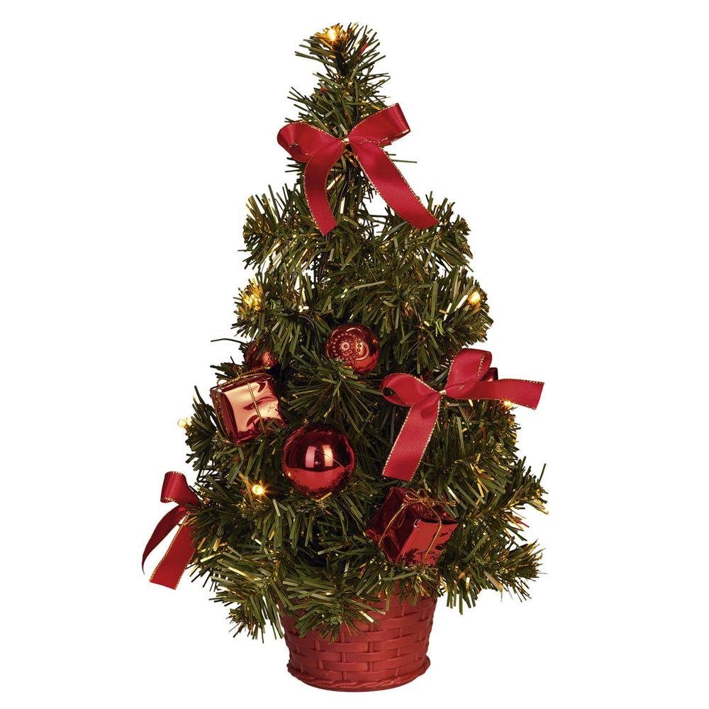 Idena Dekobaum 8582154 Weihnachtsbaum 35 cm, geschmückt, mit LED Lichterkette, batteriebetrieben, Weihnachtsdekoration, Weihnachten, rot. € 12,44
