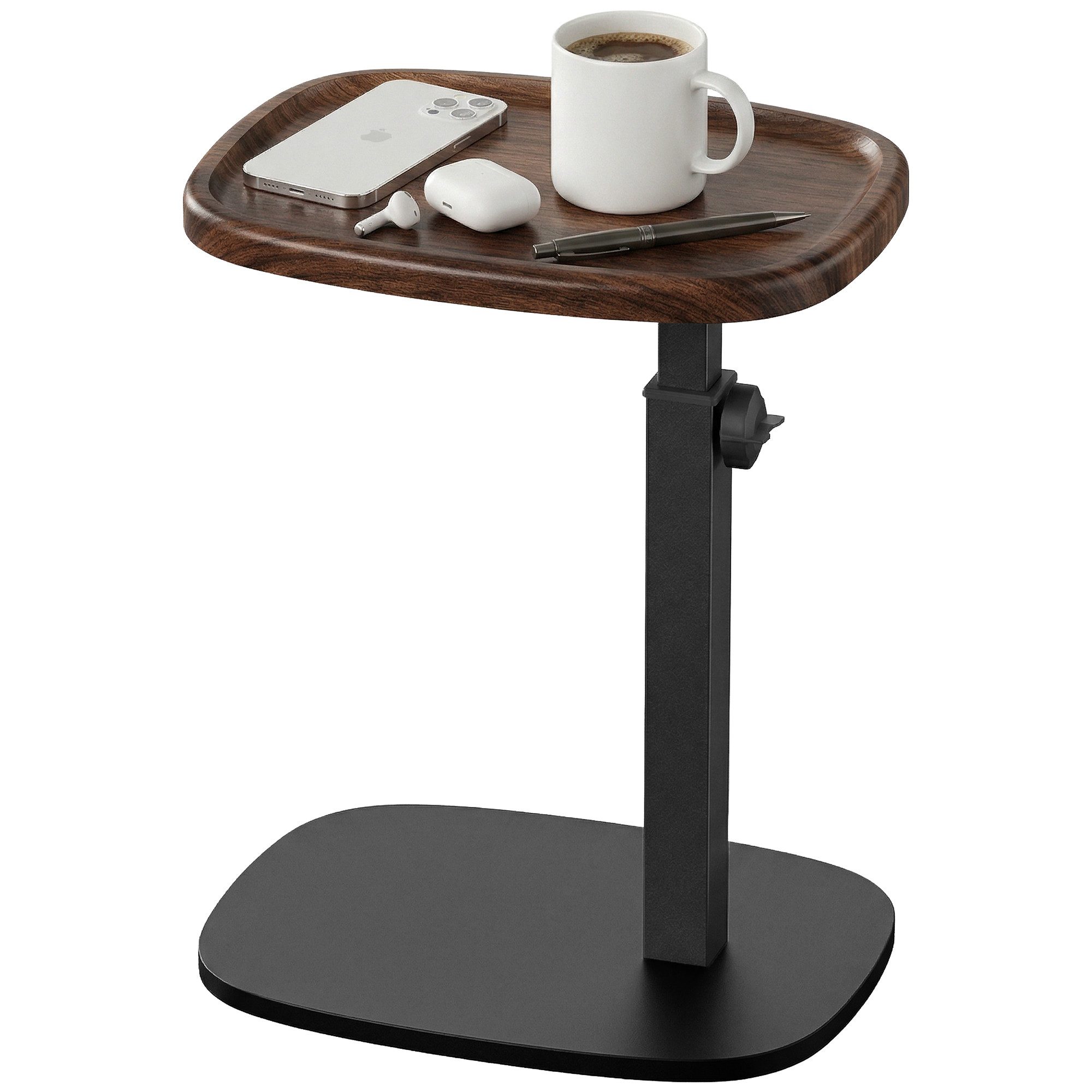 VASAGLE Beistelltisch C-Form, Couchtisch für kleine Räume, Wohnzimmertisch höhenverstellbar, Sofatisch, Wohnzimmer Schlafzimmer, 30 x 40 x 69 cm