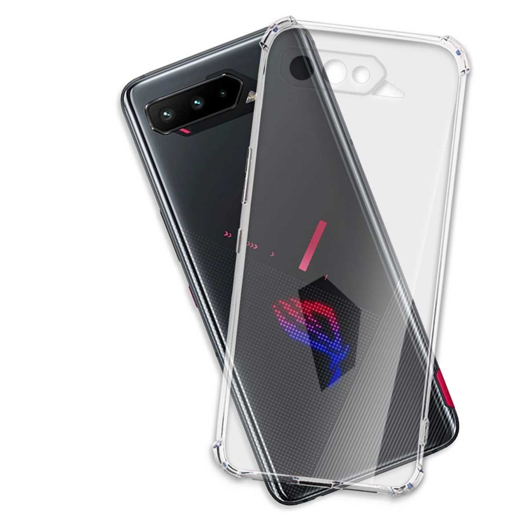 mtb more energy Smartphone-Hülle Clear Armor Case für Asus ROG Phone 5, 5 Ultimate, 5 Pro, Transparente TPU Schutzhülle Case Backcover mit Anti-Shock Verstärkung