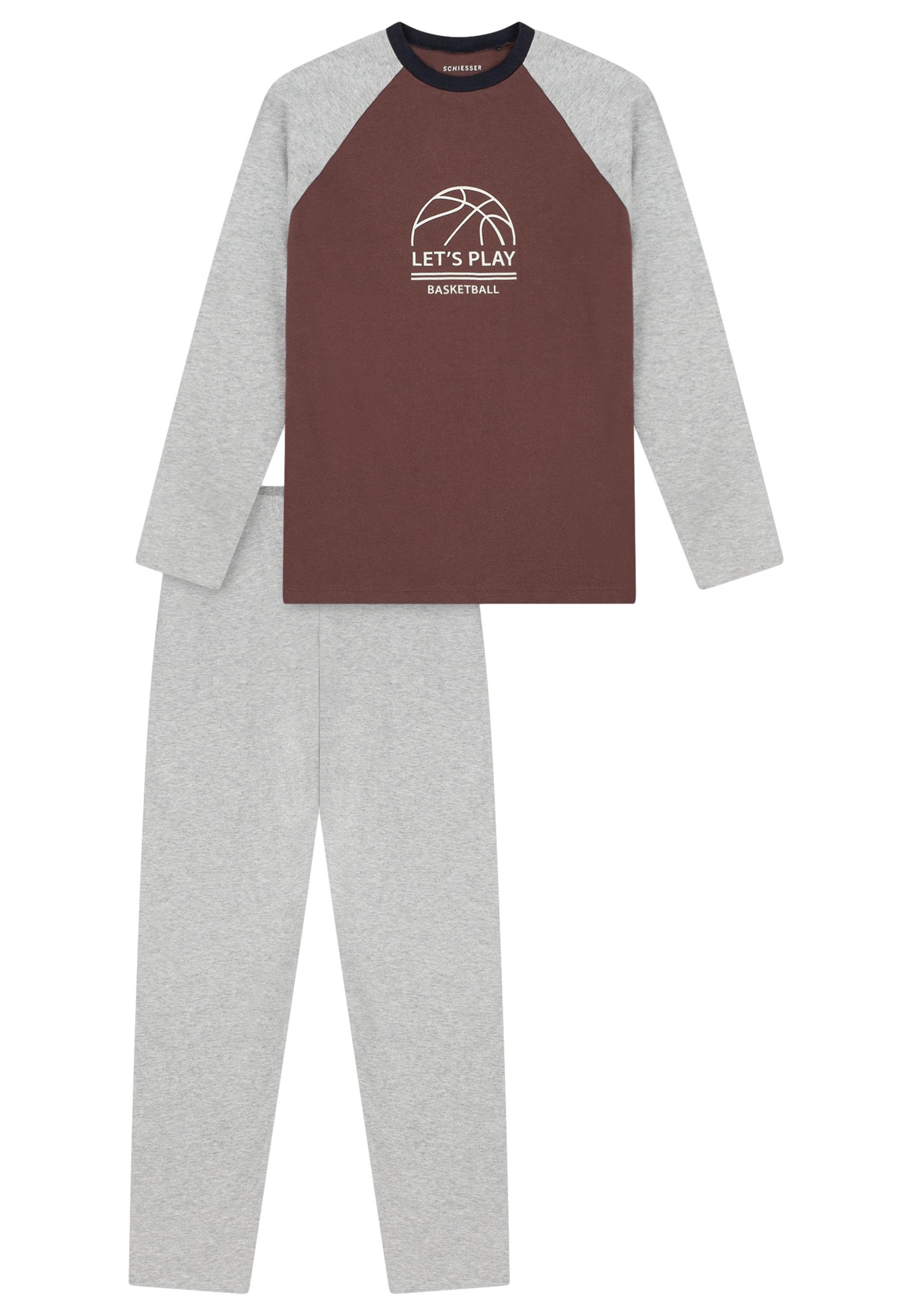 Schiesser Pyjama Comfort Cotton (Set, 2 tlg) Schlafanzug - Baumwolle - Atmungsaktiv