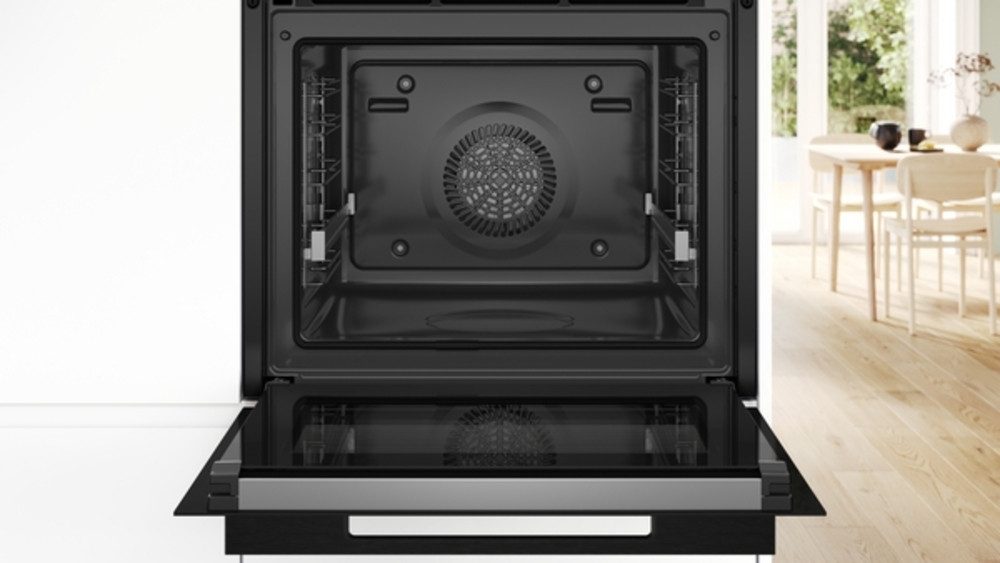 BOSCH Einbaubackofen Serie 8 Serie 8, HBG978NM1, Einbau-Backofen, Matt Schwarz, 60 x 60 cm, EEK: A+, mit Teleskopauszug nachrüstbar, Pyrolyse-Selbstreinigung, Selbstreinigungs-Technik (Pyrolyse)