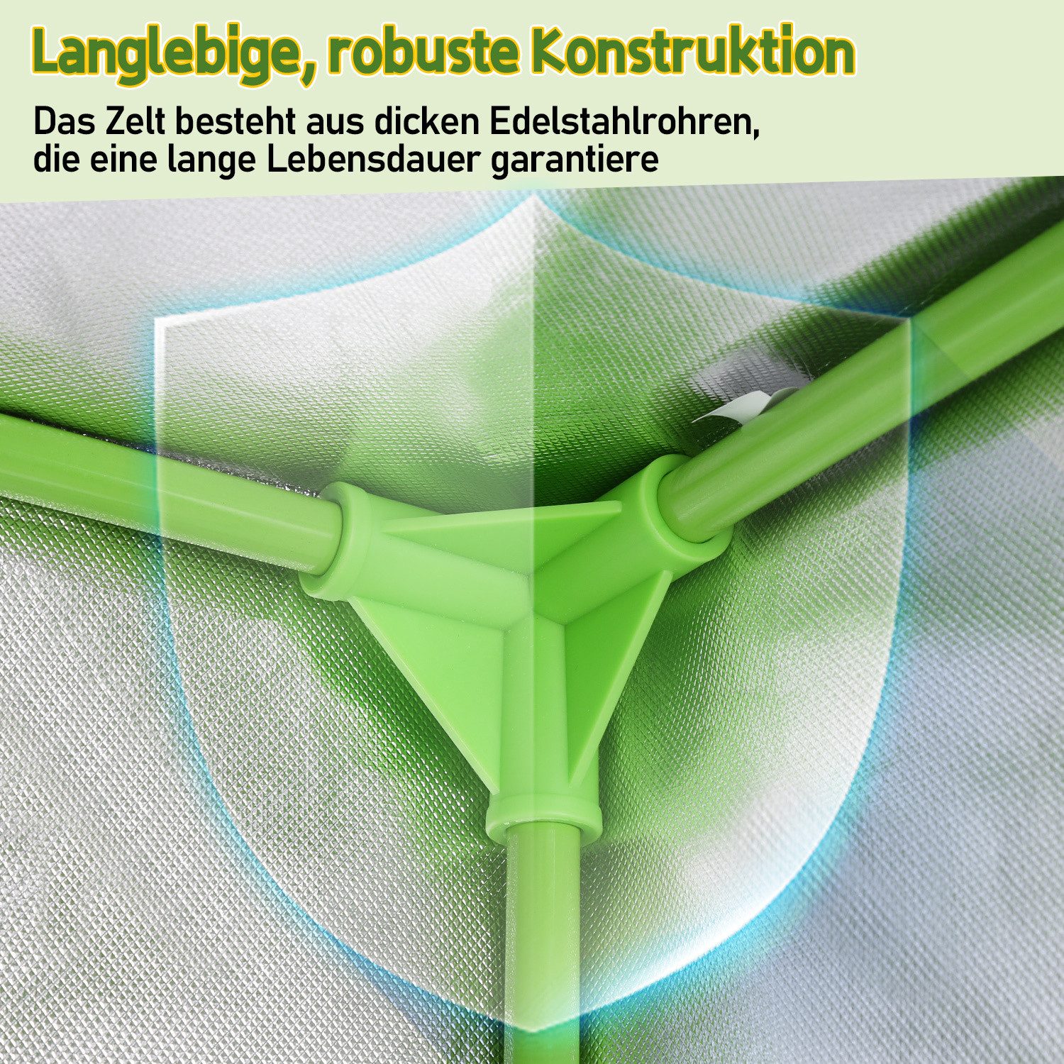 Clanmacy Gewächshaus Growbox Growzelt Gewächszelt 600D Indoor Pflanzenzelt Größe wählbar – Bild 4 von 5