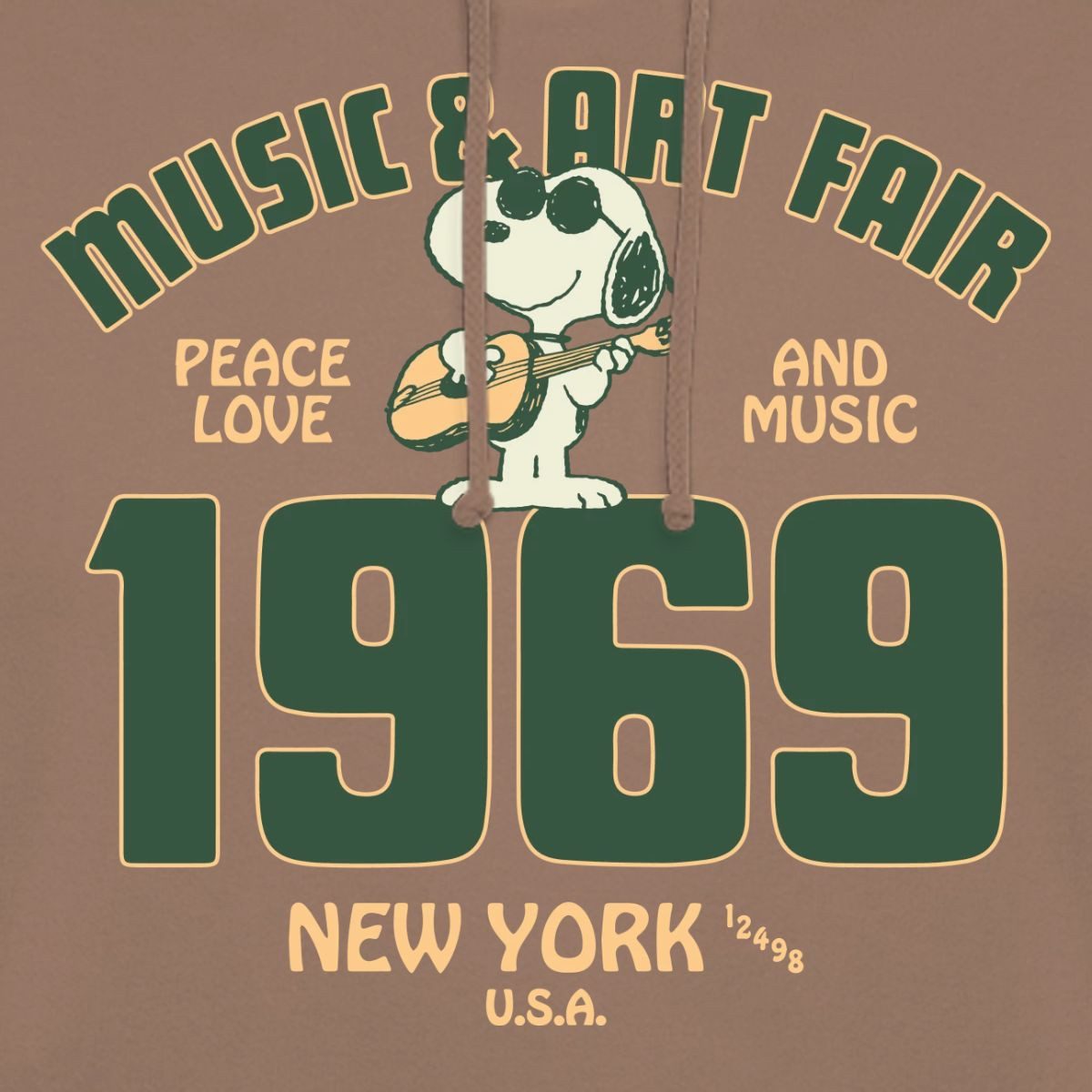 Spreadshirt Hoodie Peanuts Snoopy Peace Love Music 1969 Unisex Hoodie (1-tlg)