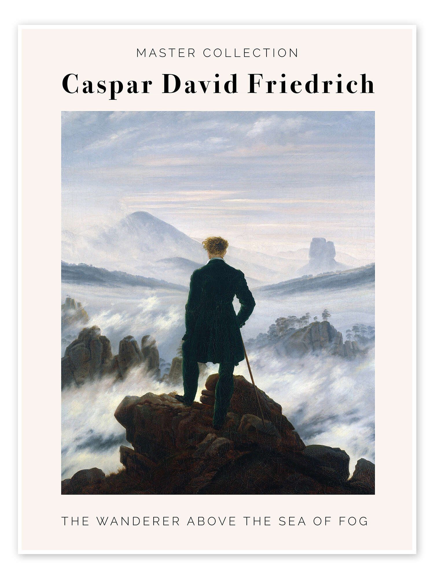 Posterlounge Wandbild Wanderer above the Sea of Fog, 1818, Caspar David Friedrich, erhältlich als Poster, Leinwandbild, Wandsticker oder Acrylglasbild