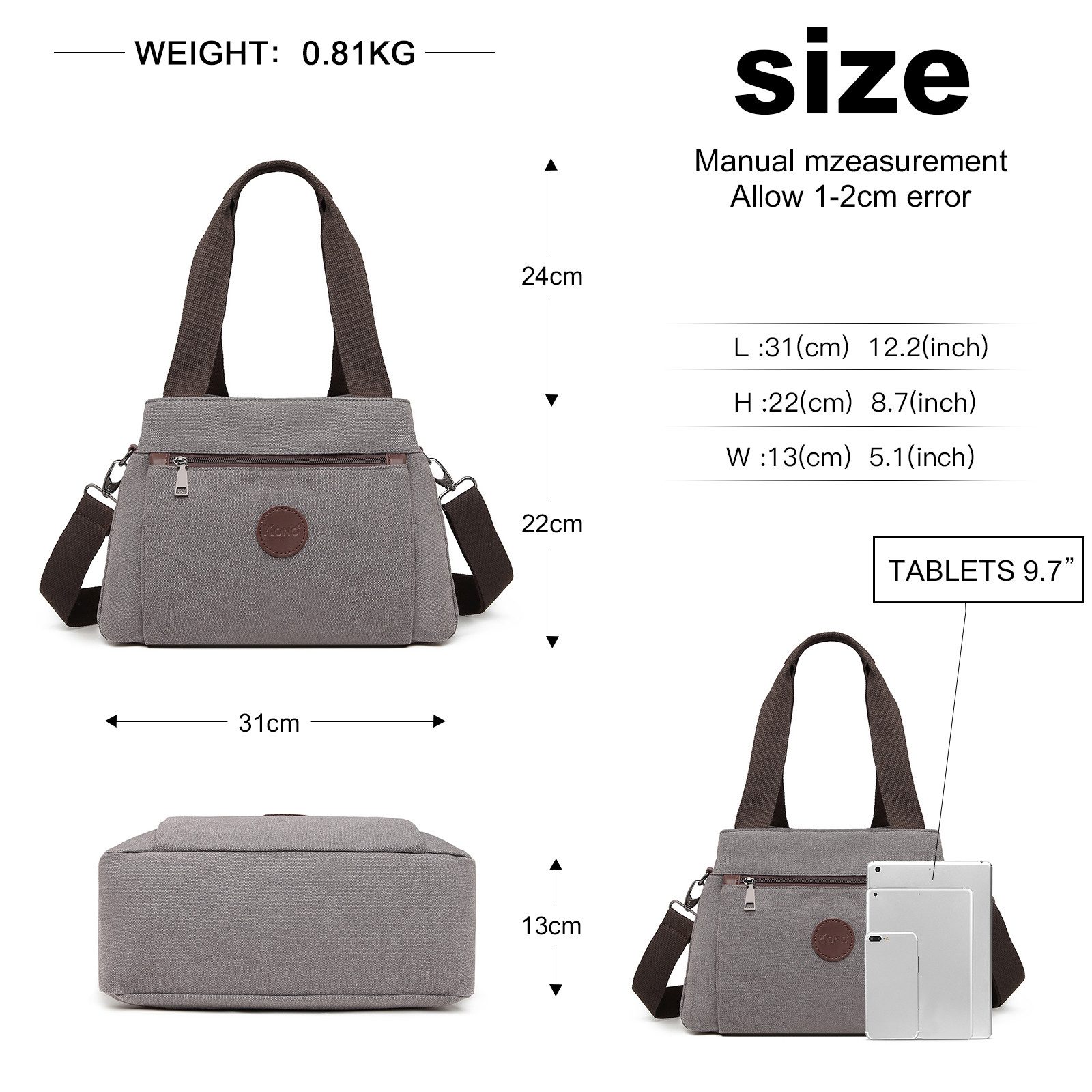 KONO Shopper Canvas Handtasche Frauen Schultertasche günstig online kaufen