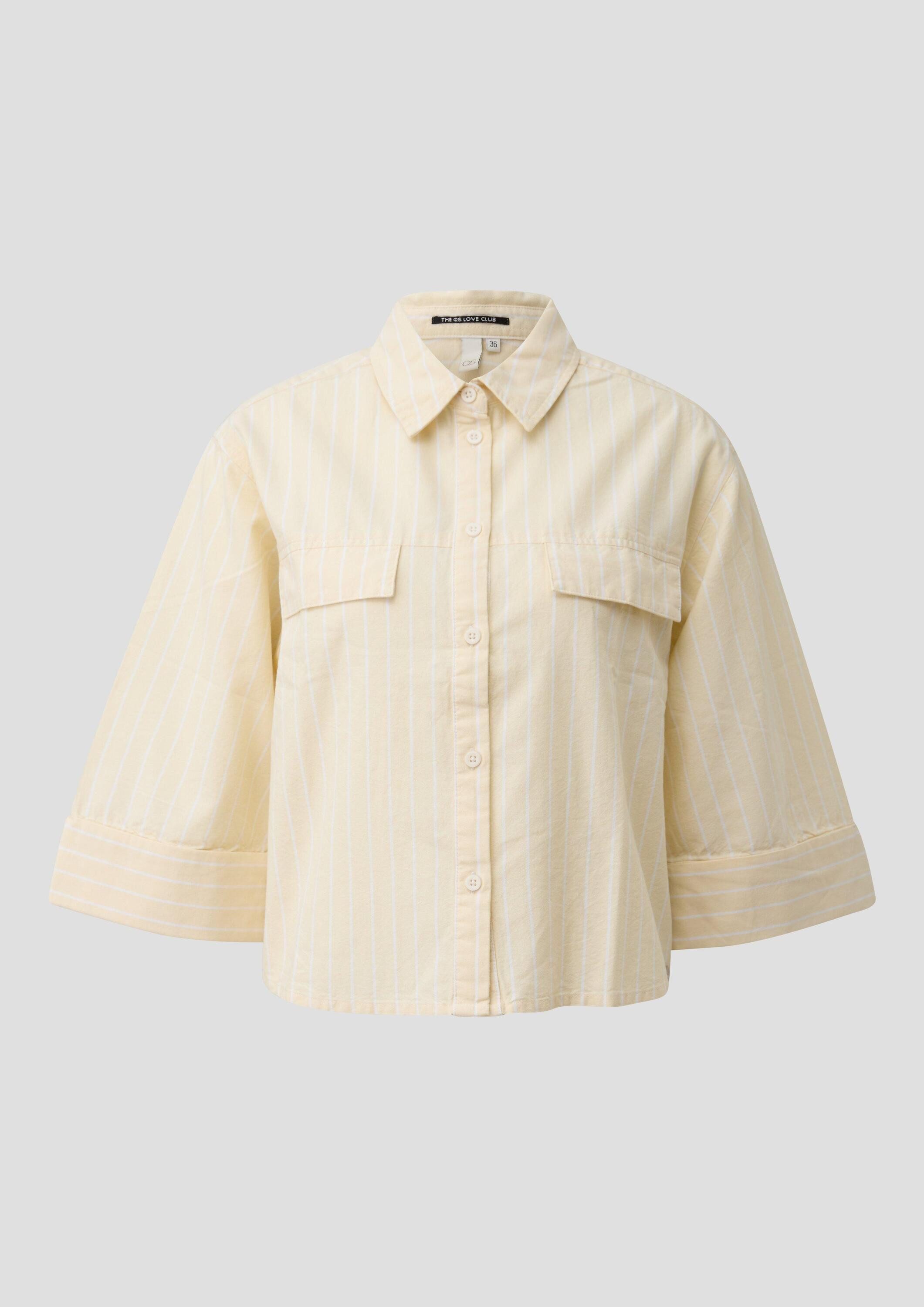 QS Kurzarmbluse Bluse Streifenbluse