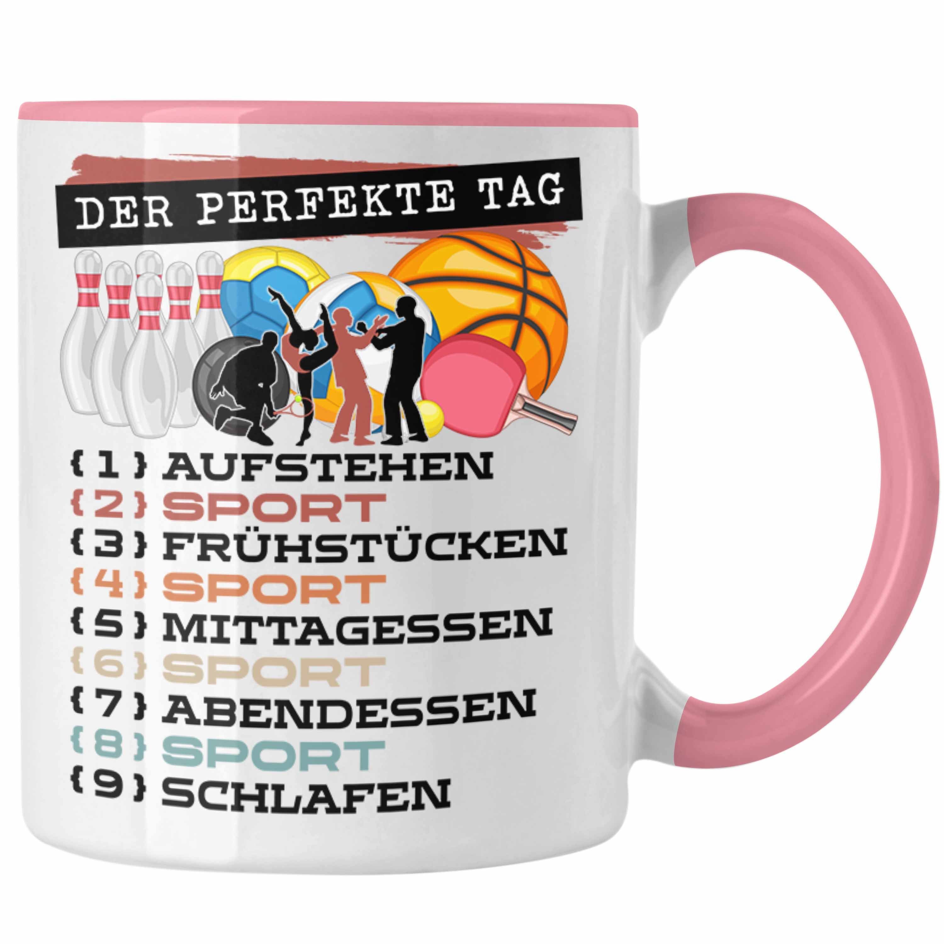 Trendation Tasse Trendation - Sportler Tasse Geschenk für Ballsportler Spruch Der Perfe Rosa