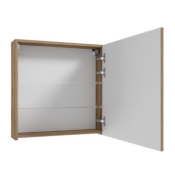 Lomadox Spiegelschrank RIVA-107 60 cm breit in Eiche, Tür beidseitig montierbar