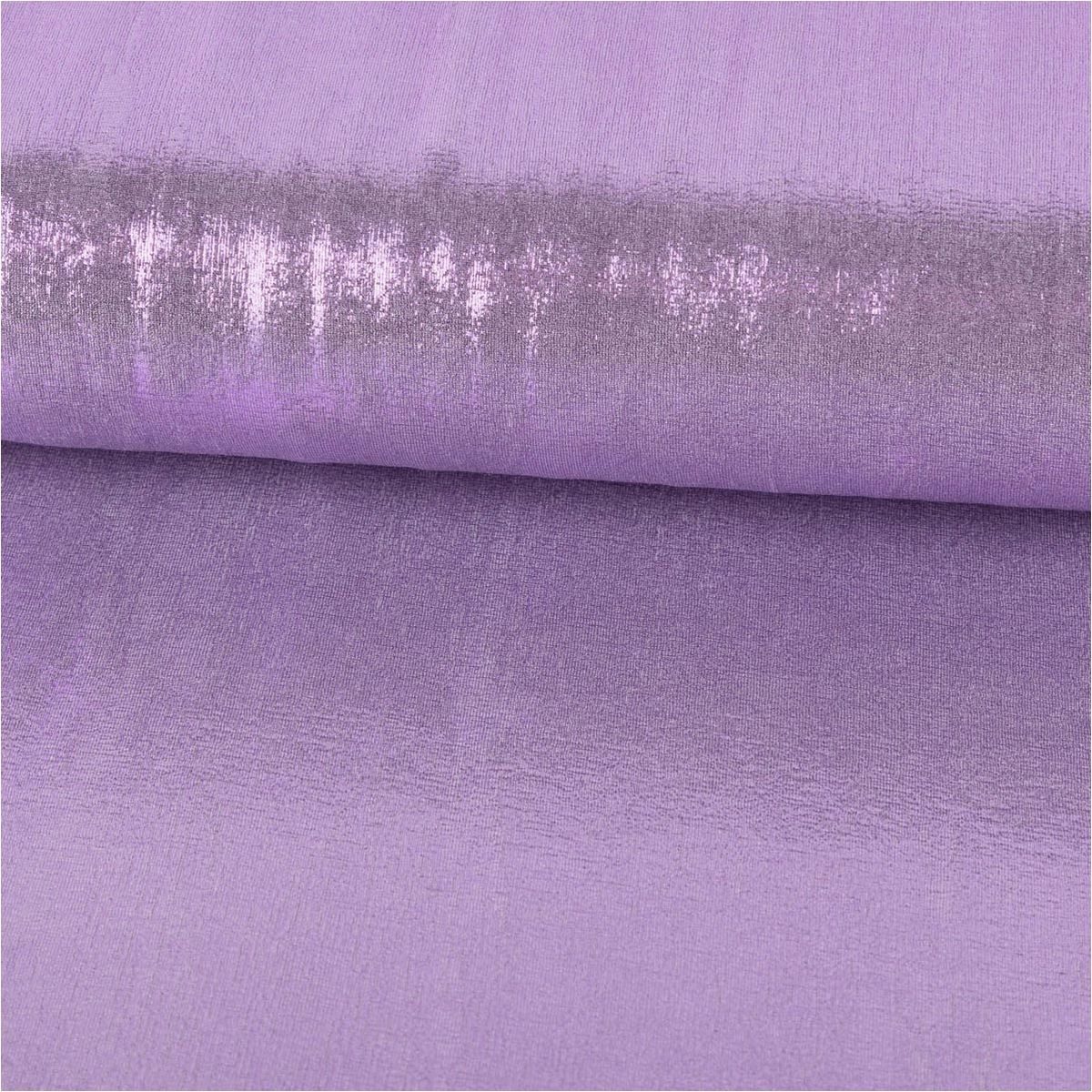 SCHÖNER LEBEN. Stoff Jersey Stoff Meterware Glitzer Slinky Bijoux Foil lila 145cm, mit Metallic-Effekt