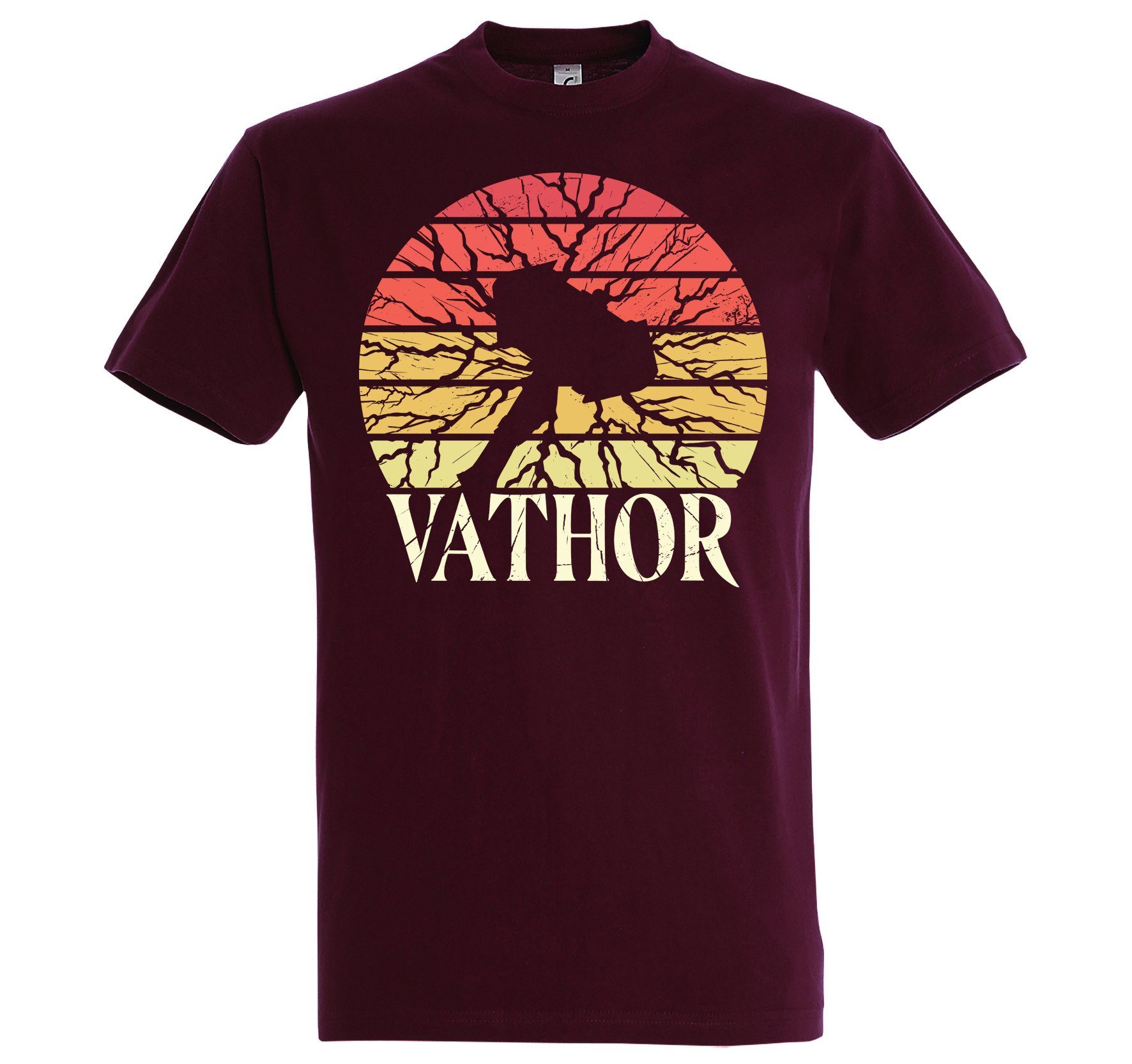 T-Shirt Trendigem Burgund Designz Herren Frontdruck mit Vathor T-Shirt Youth
