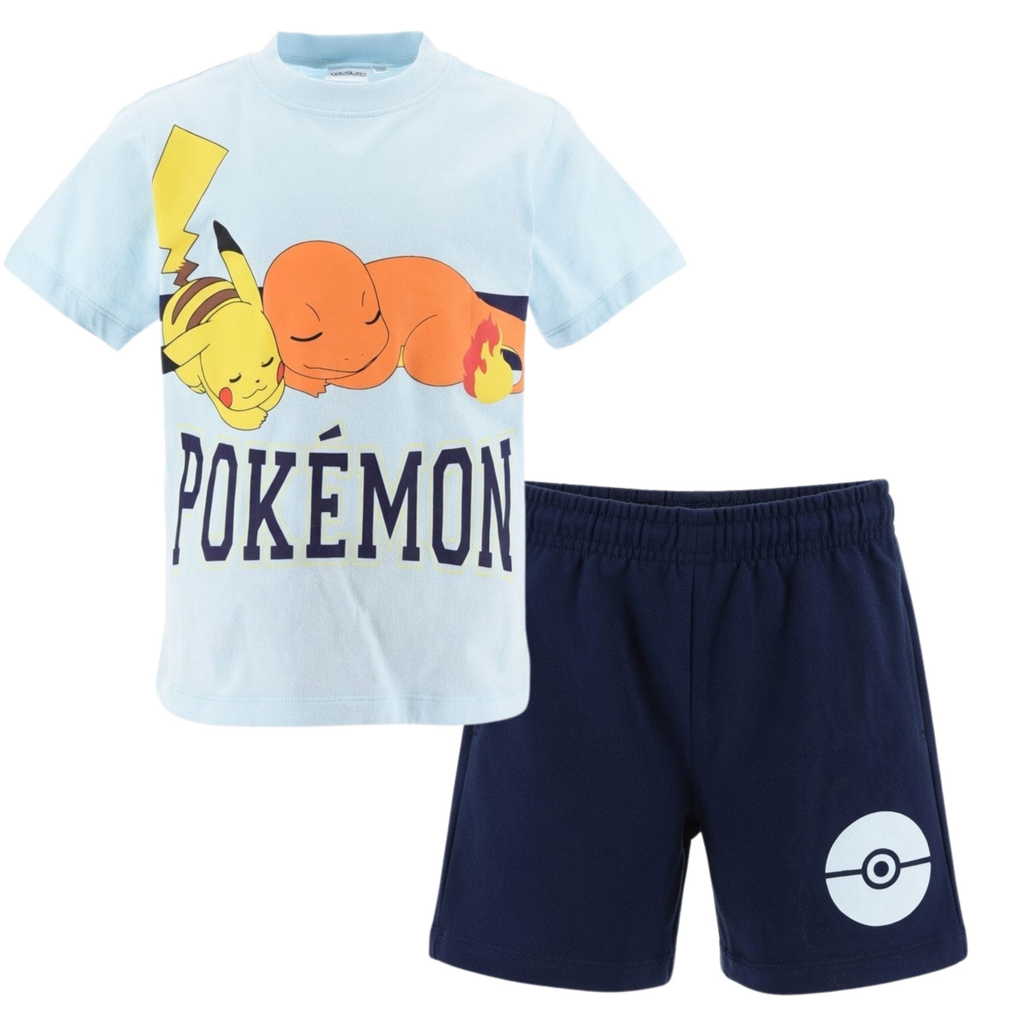 POKÉMON Schlafanzug Pokemon Pyjama kurzer Schlafanzug Pikachu (Pokemon) mit Pikachu Design