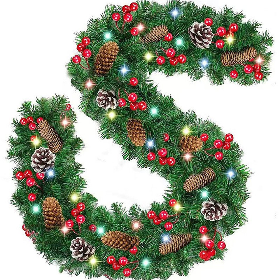 Kunstgirlande Weihnachtsgirlande Künstlicher weihnachtsgirlande geschmückt, günstig online kaufen