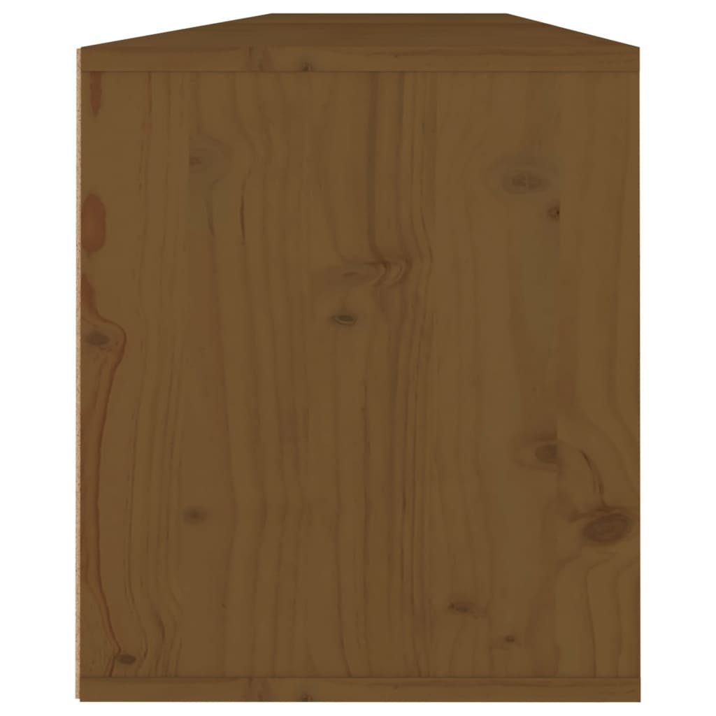 möbelando Wandregal Hauteroda, B/H/T: Honigbraun 80x35x30 Kiefer-Massivholz in aus cm