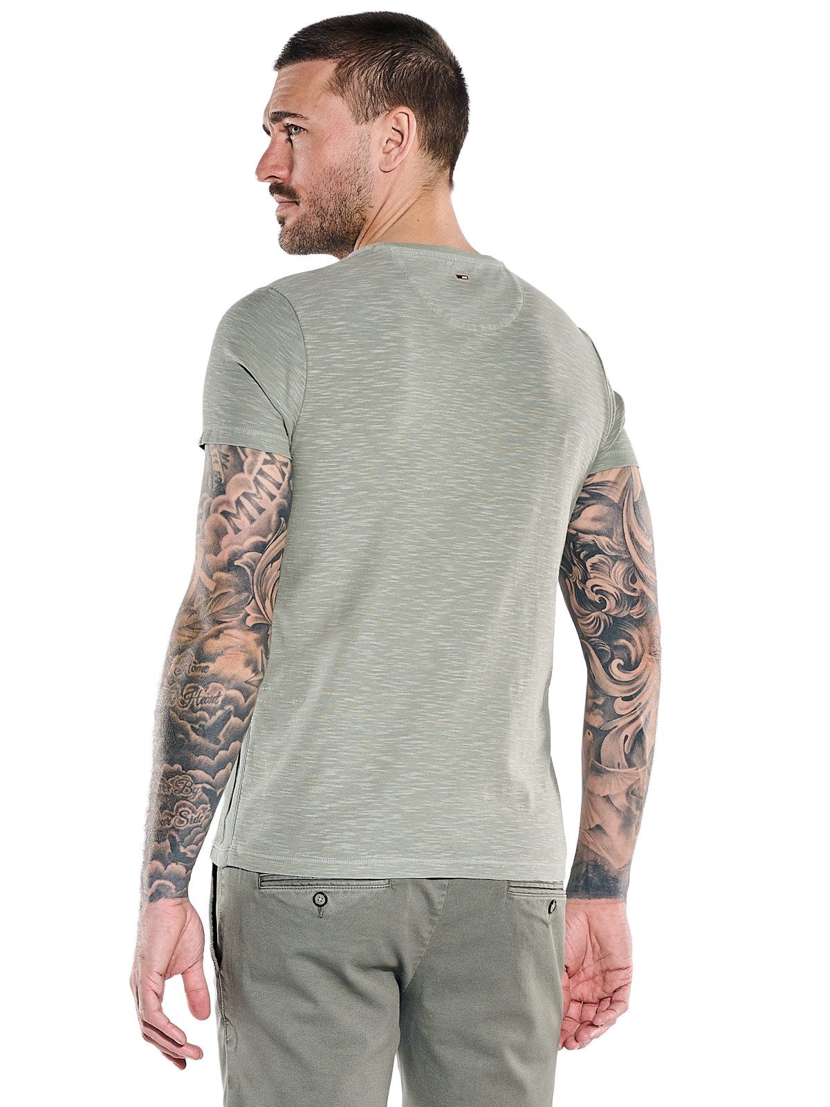 emilio adani T-Shirt Herren Rundhals T-Shirt, Hellgruen