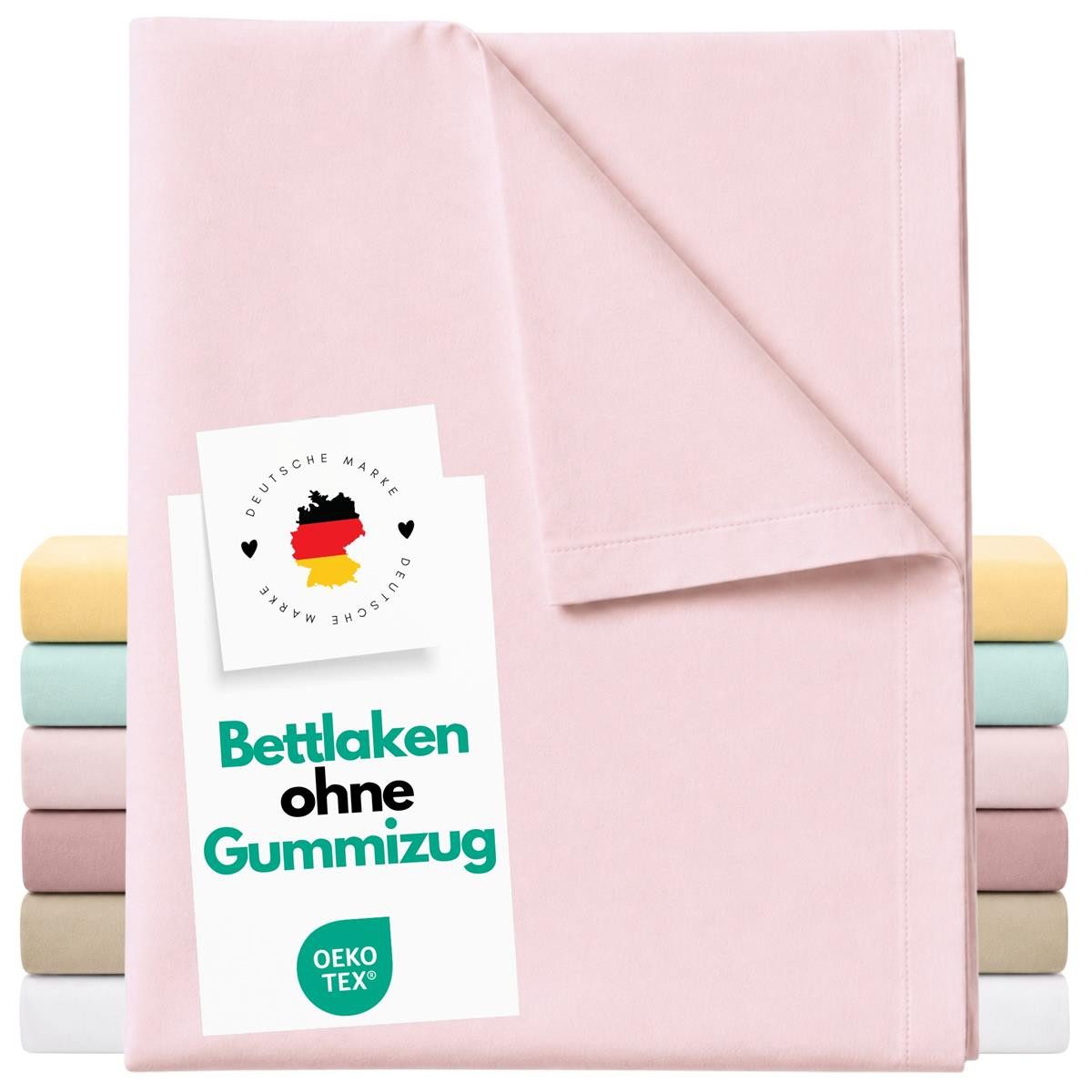 Carpe Sonno Betttuch Bettlaken ohne Gummizug Baumwolle 140x250 Haustuch klassisch glatt, Baumwolle, Gummizug: ohne, (1 Stück), Vielseitig verwendbar: Sommerdecke, Strandtuch, Überwurf uvm.