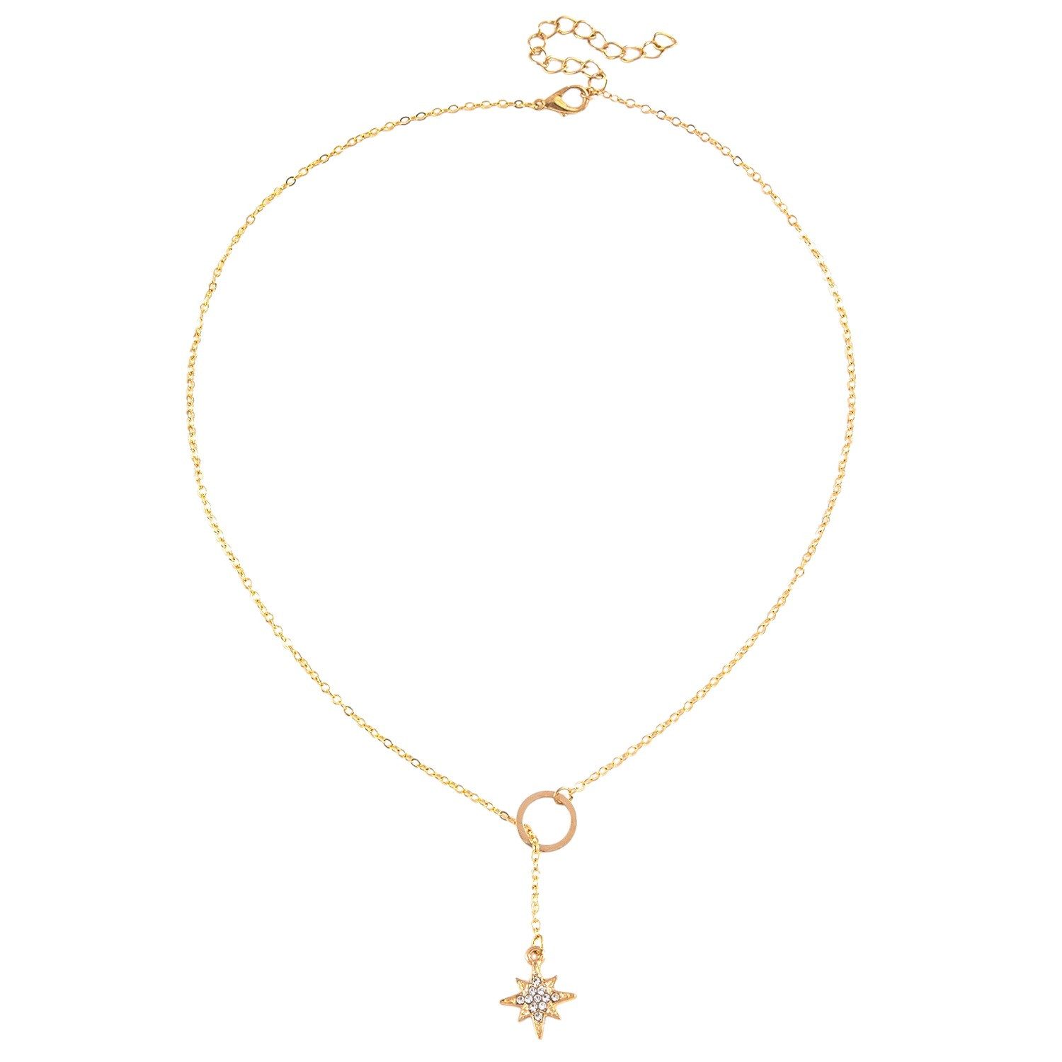 KARMA Kette mit Anhänger Halskette Damen Goldfarben Stern Kette Damenkette günstig online kaufen