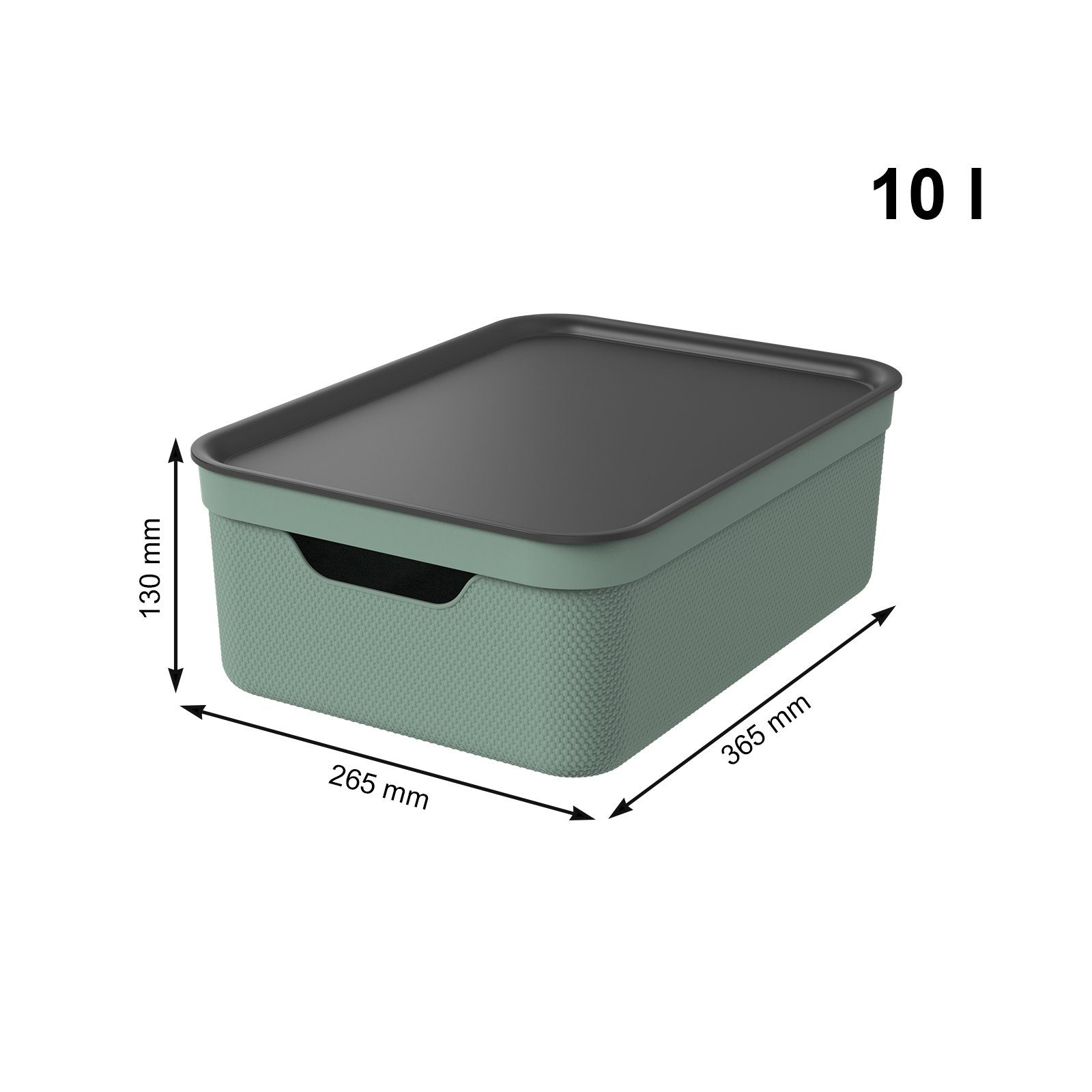 ROTHO Aufbewahrungsbox 3er Set Aufbewahrungsbox mit Deckel 10L JIVE