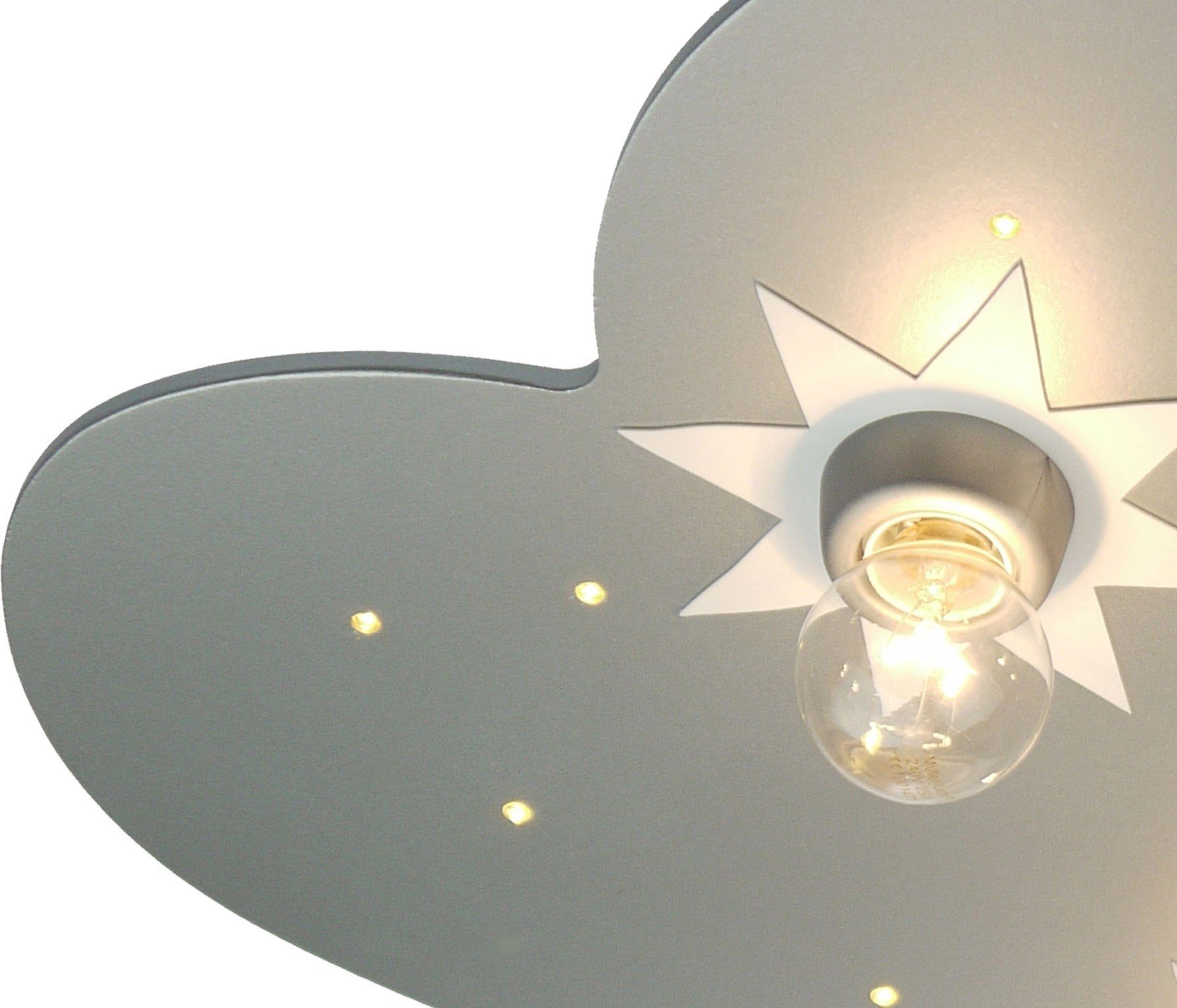 niermann Deckenleuchte Wolke, titan mit Sternen, Kinderzimmer, Kinderlampe