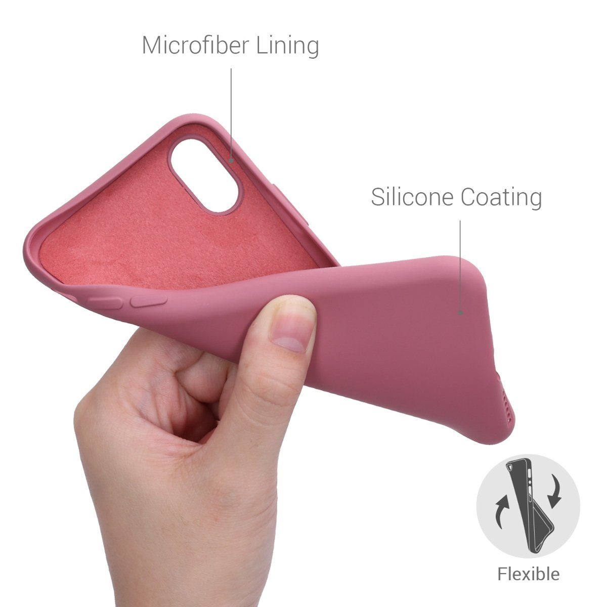 kwmobile Handyhülle Slim Case für Apple iPhone X, Hülle Silikon Handy - Handyhülle gummiert
