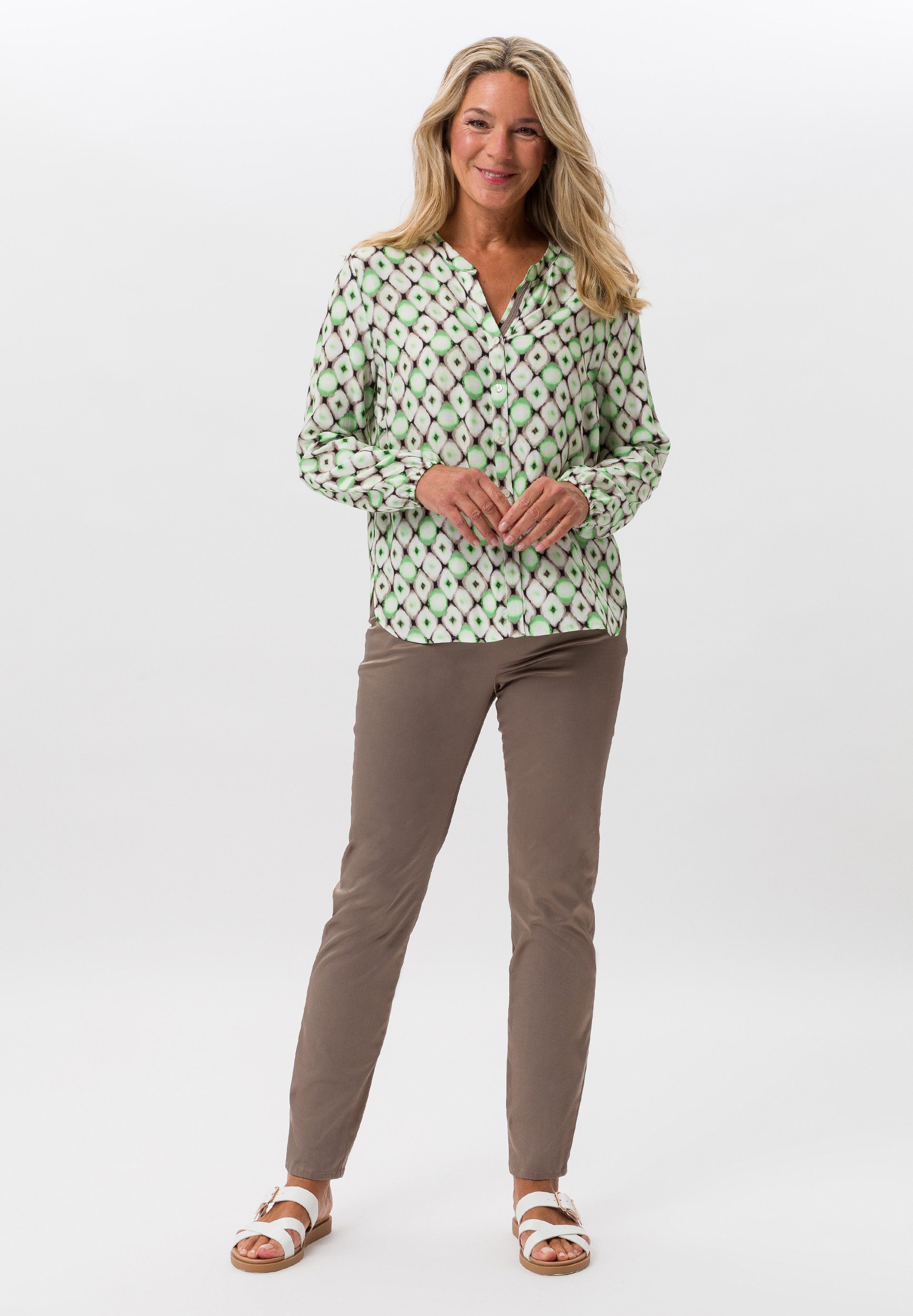 FRANK WALDER Klassische Bluse mit eleganter Knopfleiste