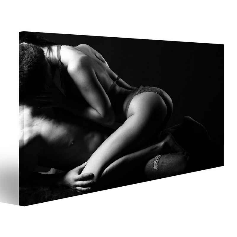 islandburner Leinwandbild »Bild auf Leinwand Sinnliches Paar wie Shades of Grey Erotic Fine Art Wandbild Leinwandbild Wand Bilder Poster 100x57cm 1-teilig«