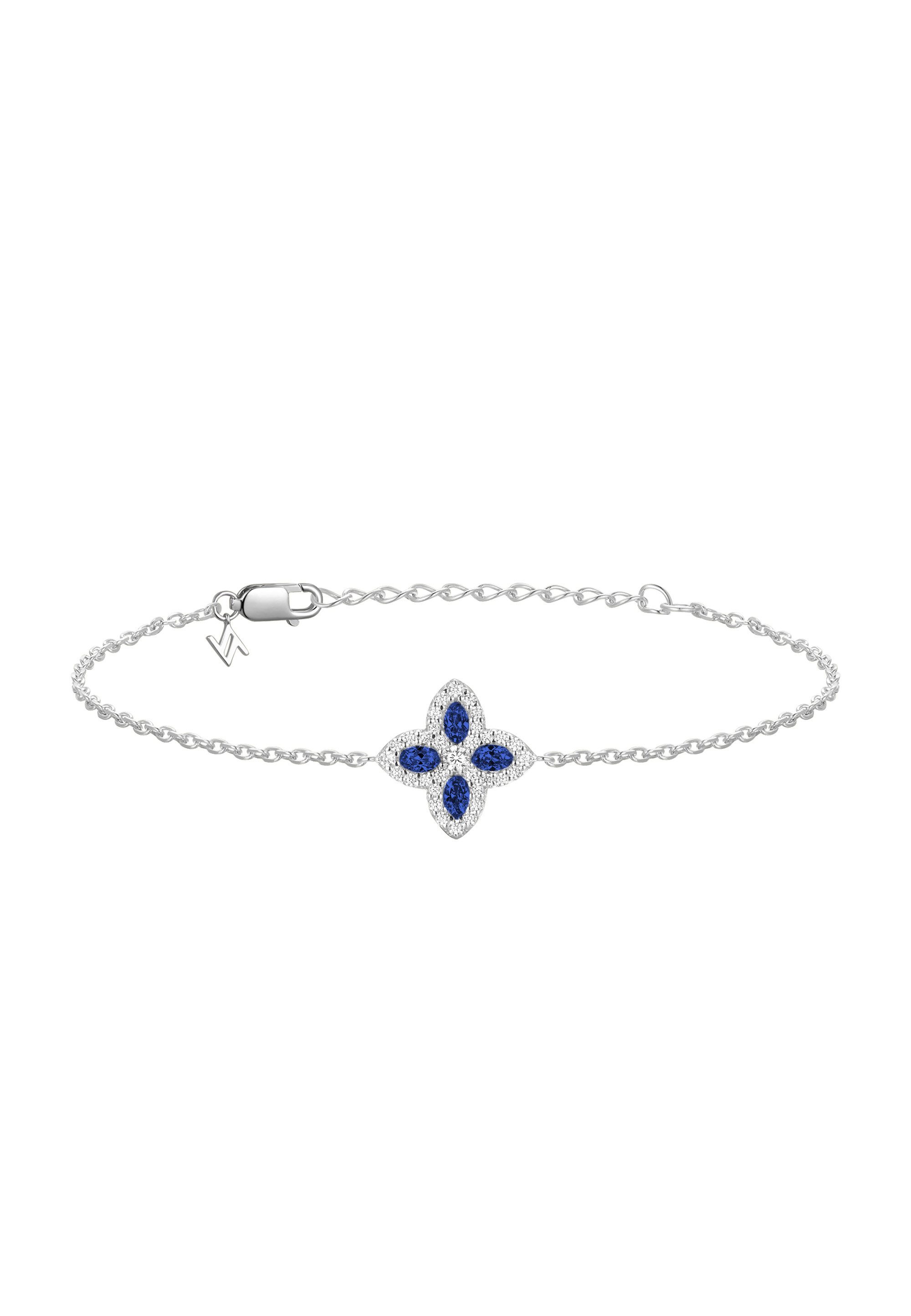 NANA KAY Armband Pretty Petals, mit frarblosem Stein und blauem Stein