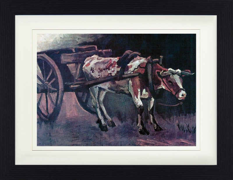 1art1 Bild mit Rahmen Vincent Van Gogh - Karren Mit Rotbraunem Ochsen, 1884