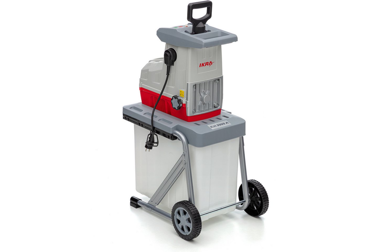 ikra GmbH Häcksler ILH 3000 A, 4,4 cm max. Astdurchmesser, (inkl. Stopfer & Fangbox), 3000 Watt, leiser Lauf, mit Rücklauffunktion