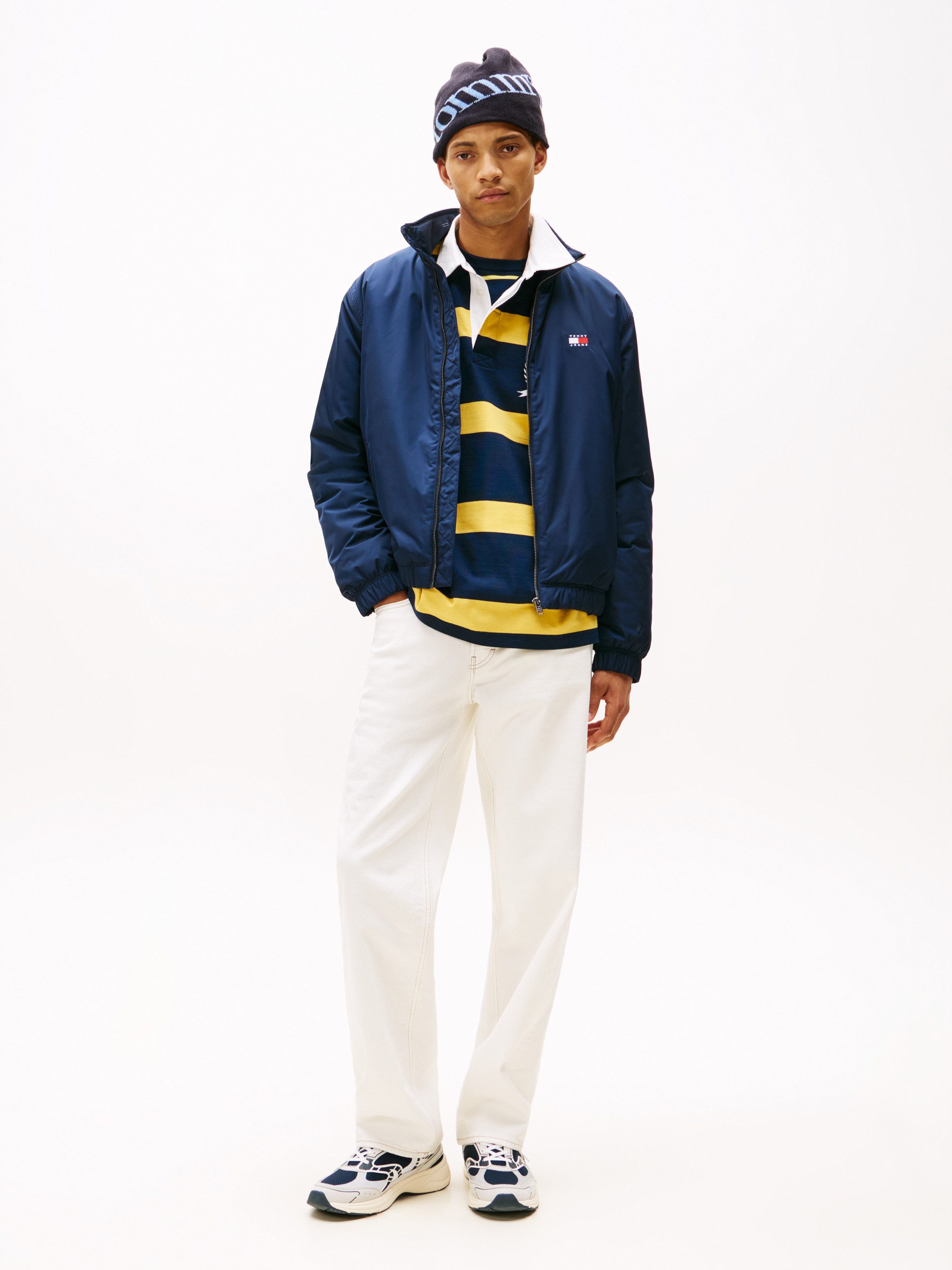 Tommy Jeans Blouson TJM ESSENTIAL PADDED JACKET EXT Freizeitjacke, Übergangsjacke glänzend, Stretchbündchen, Stehkragen